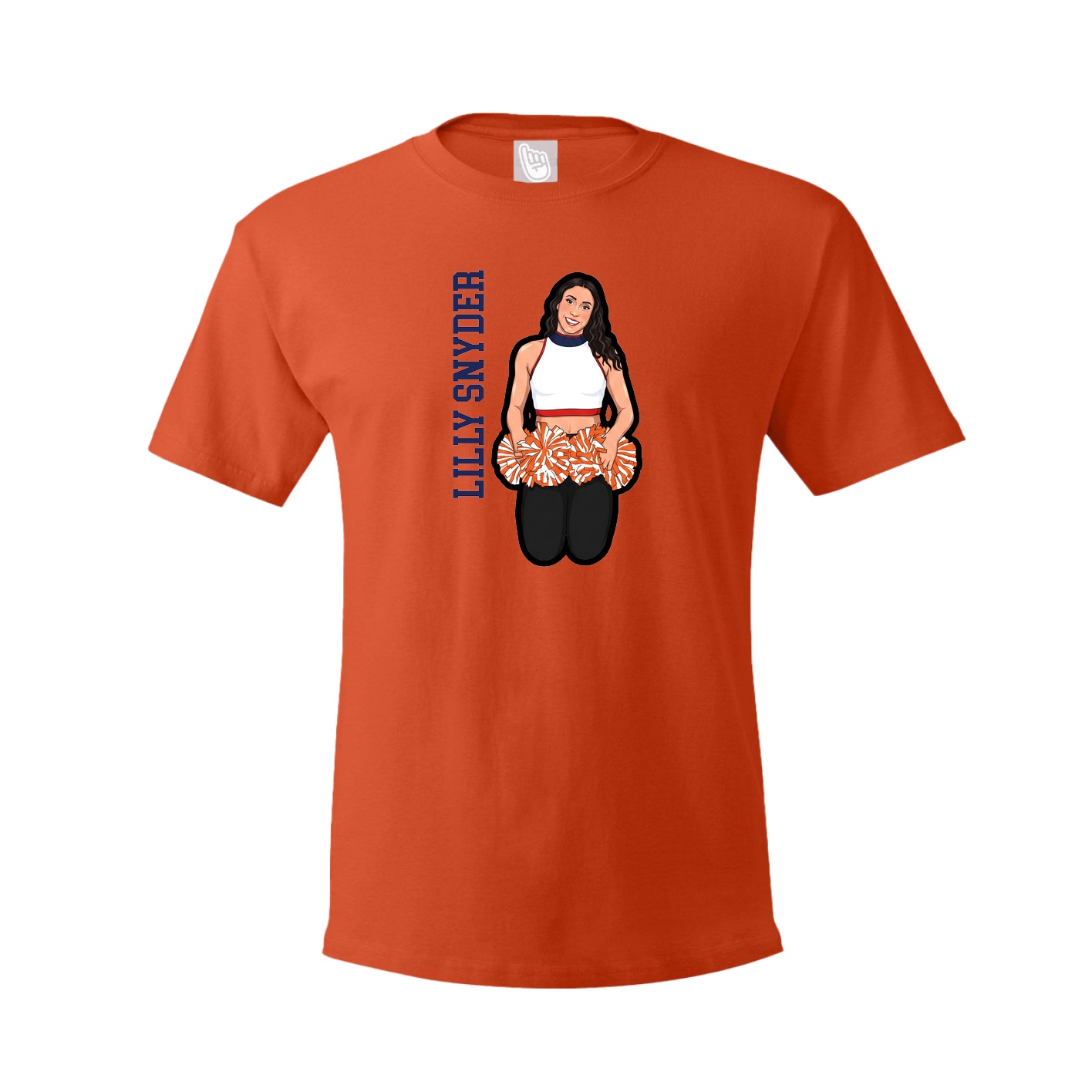 Youth Tee — Name Vertical in Orange