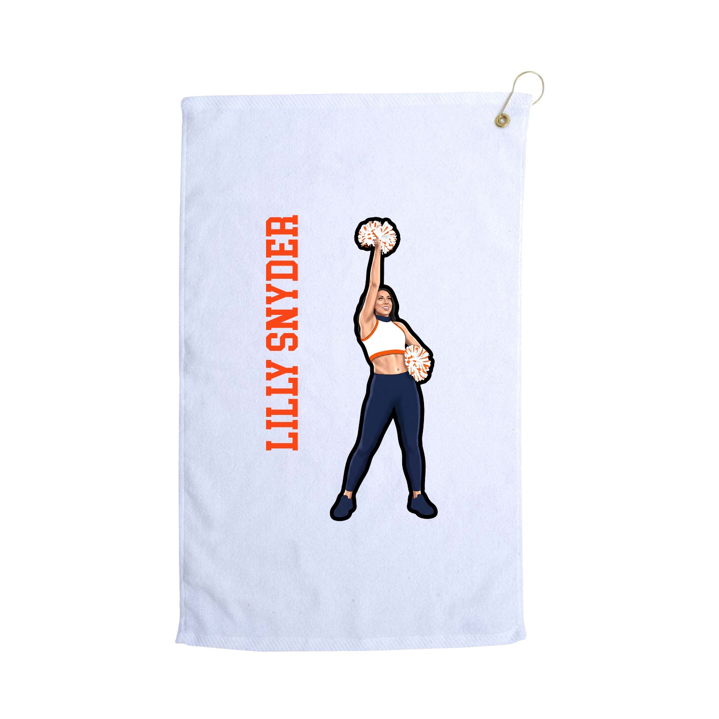 Golf Towel — Name Vertical in White