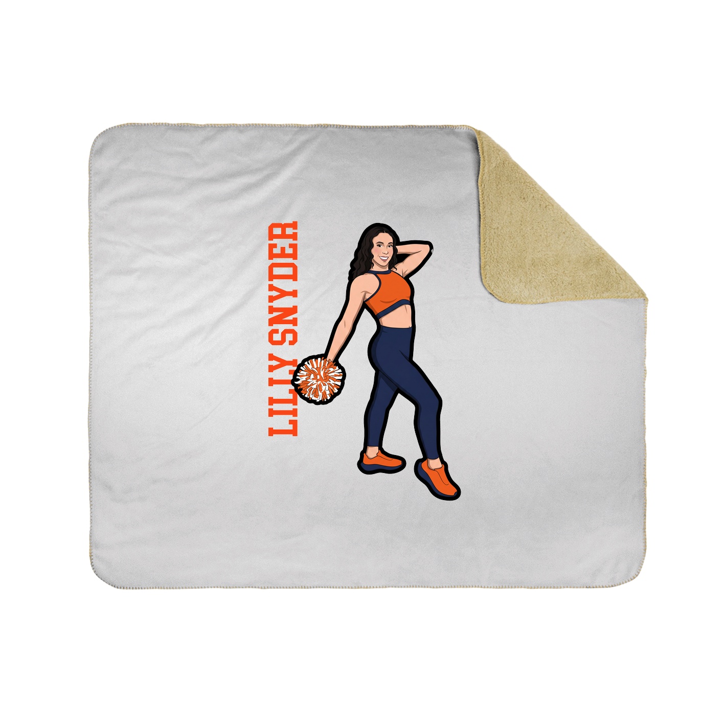 Throw Blanket — Name Vertical in White