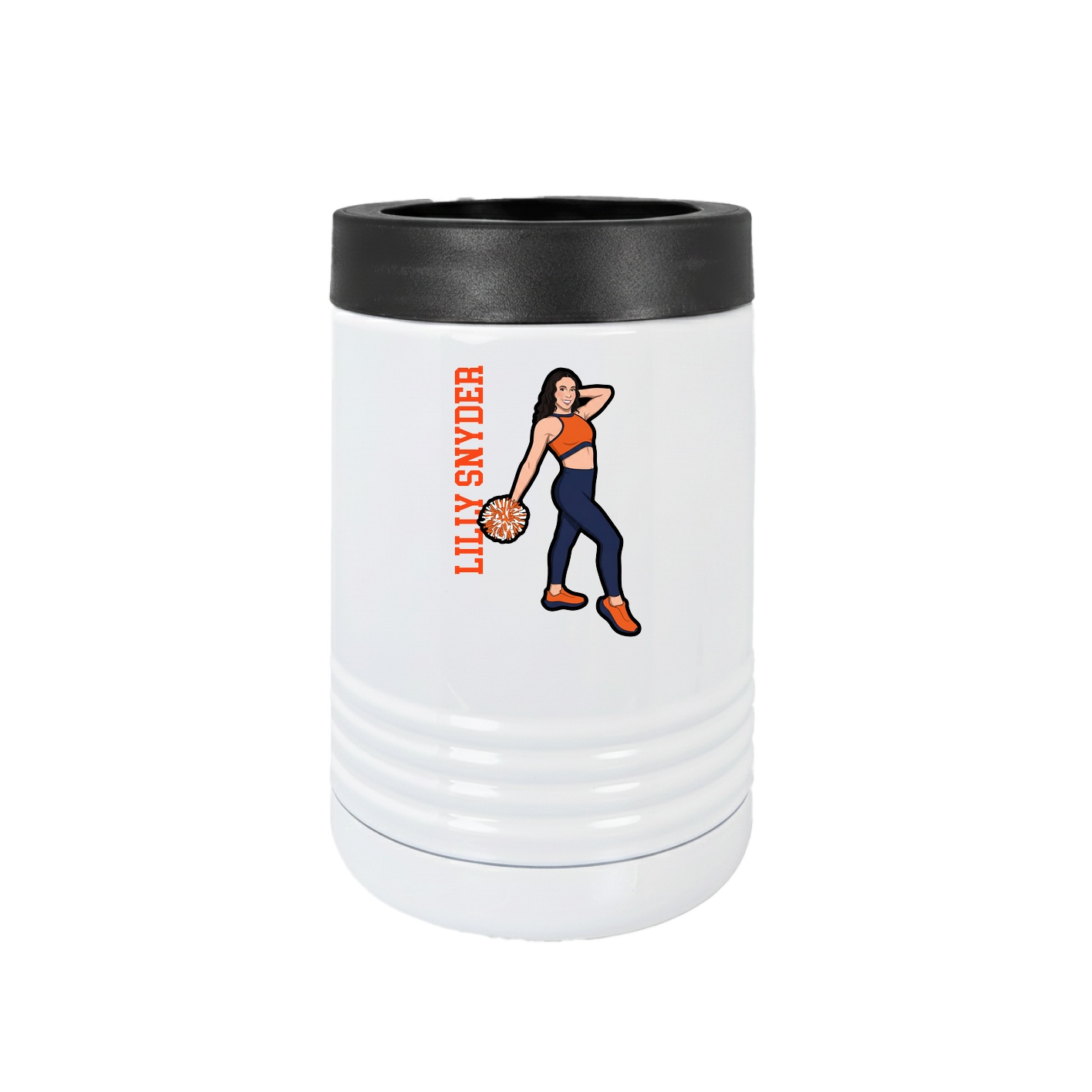 Beverage Holder — Name Vertical in White