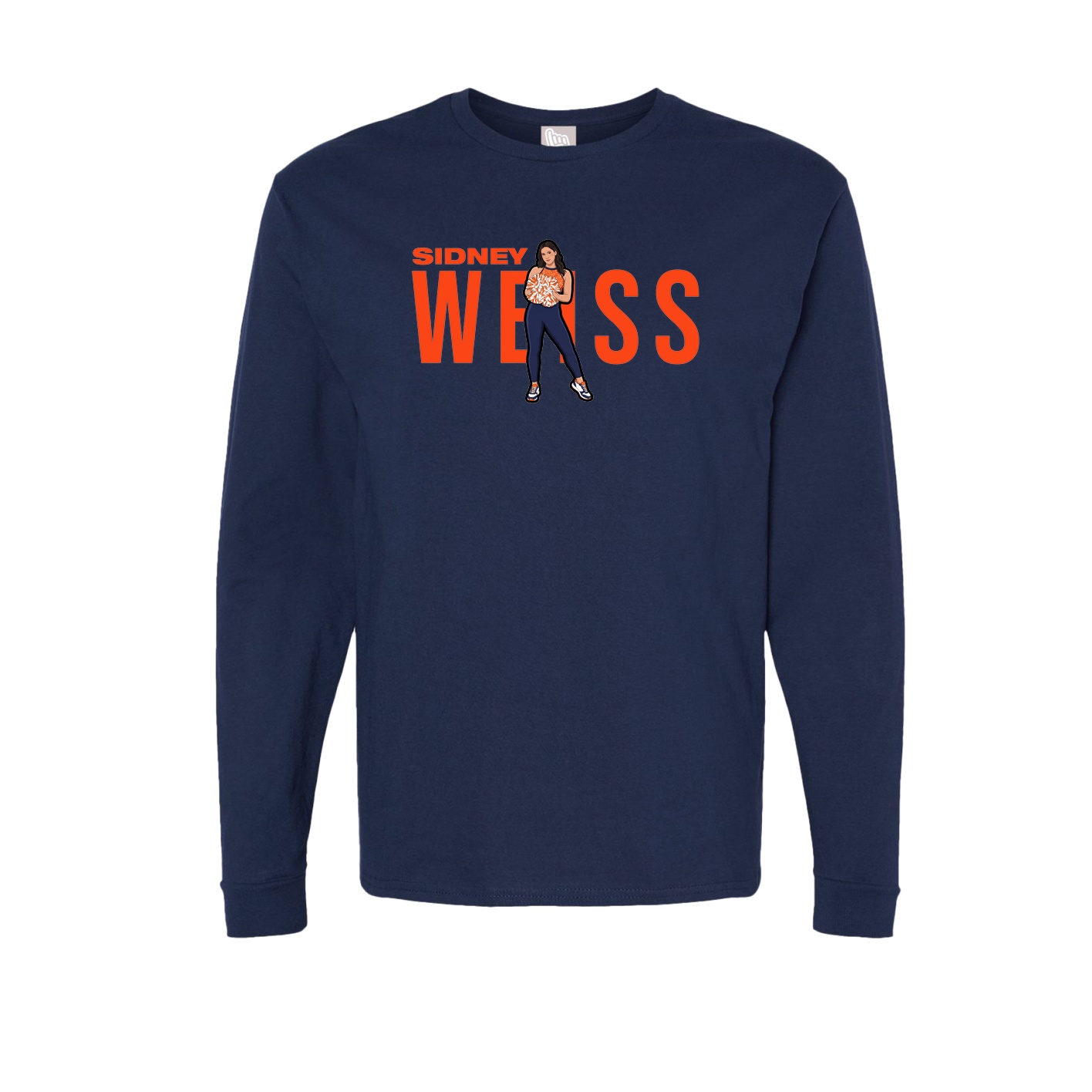 Long Sleeve Tee — Player Name in Navy