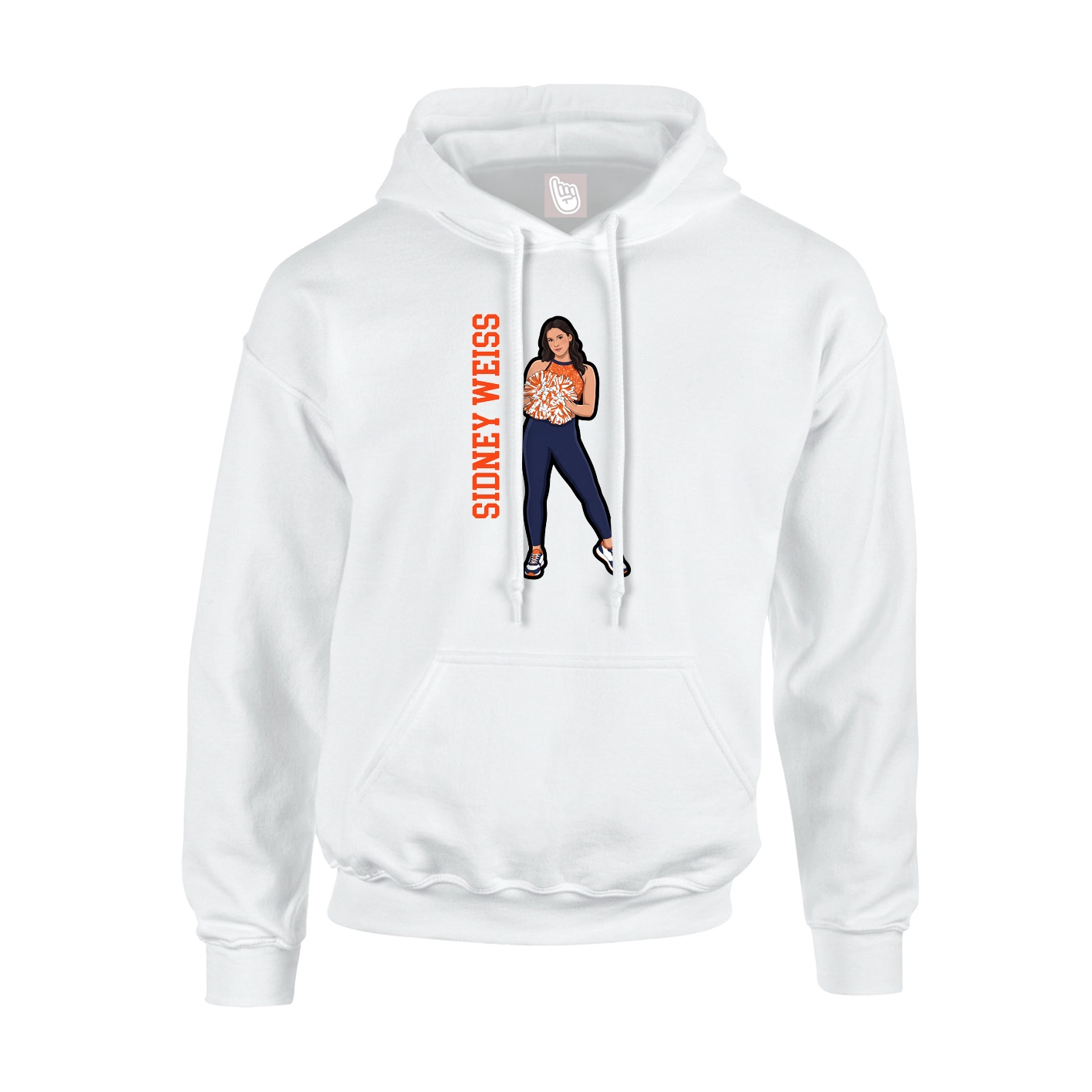 Youth Hoodie — Name Vertical in White