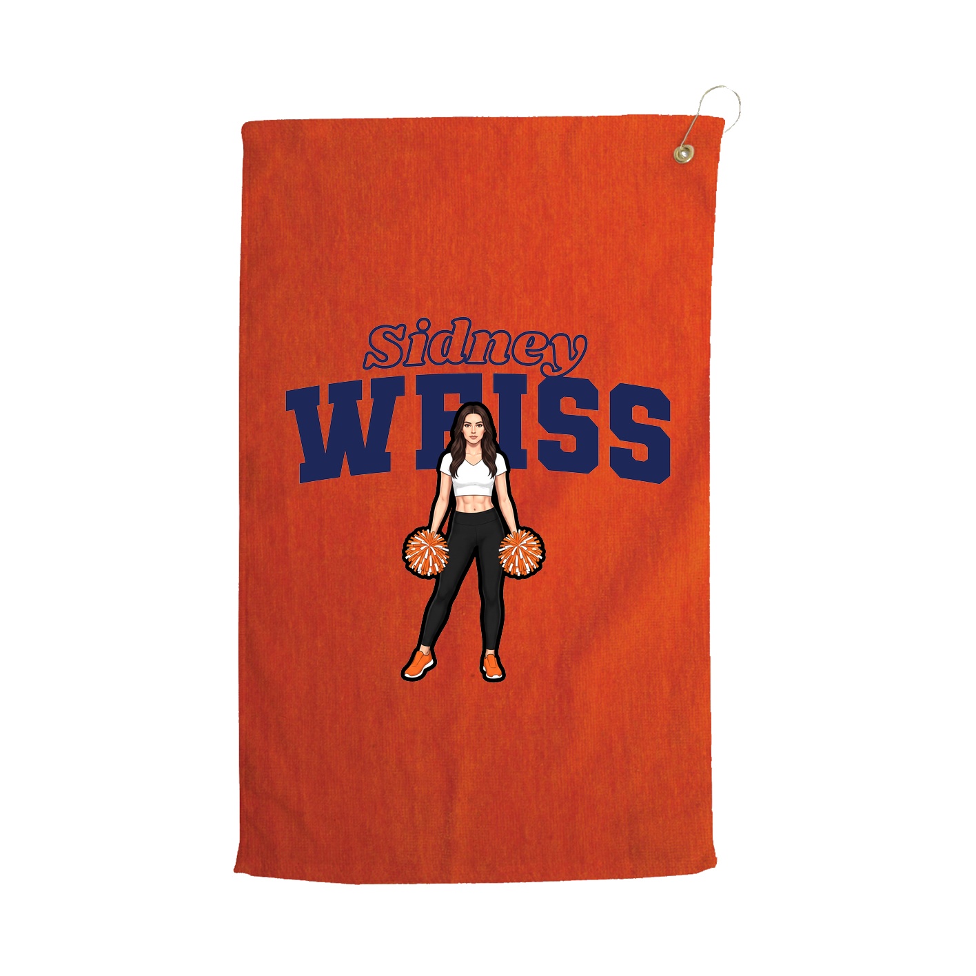 Golf Towel — Name Arch in Orange