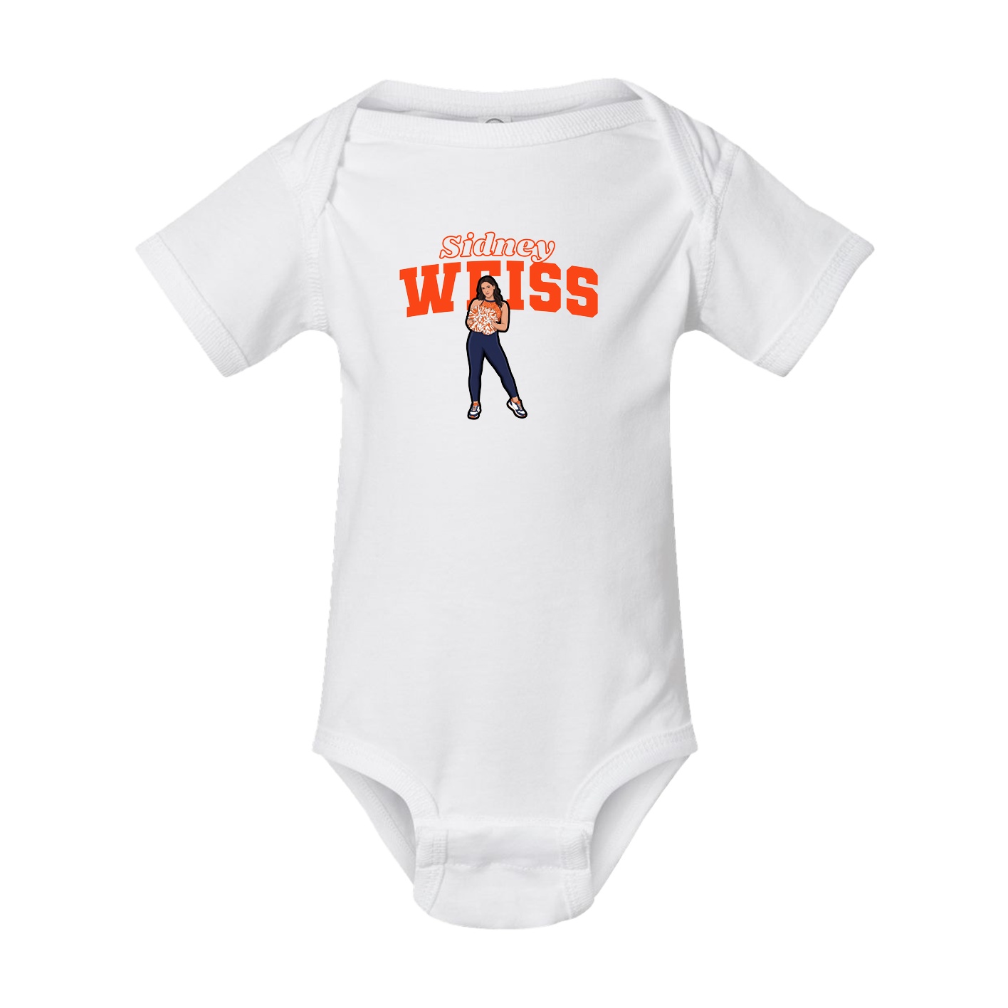 Baby Onesie — Name Arch in White