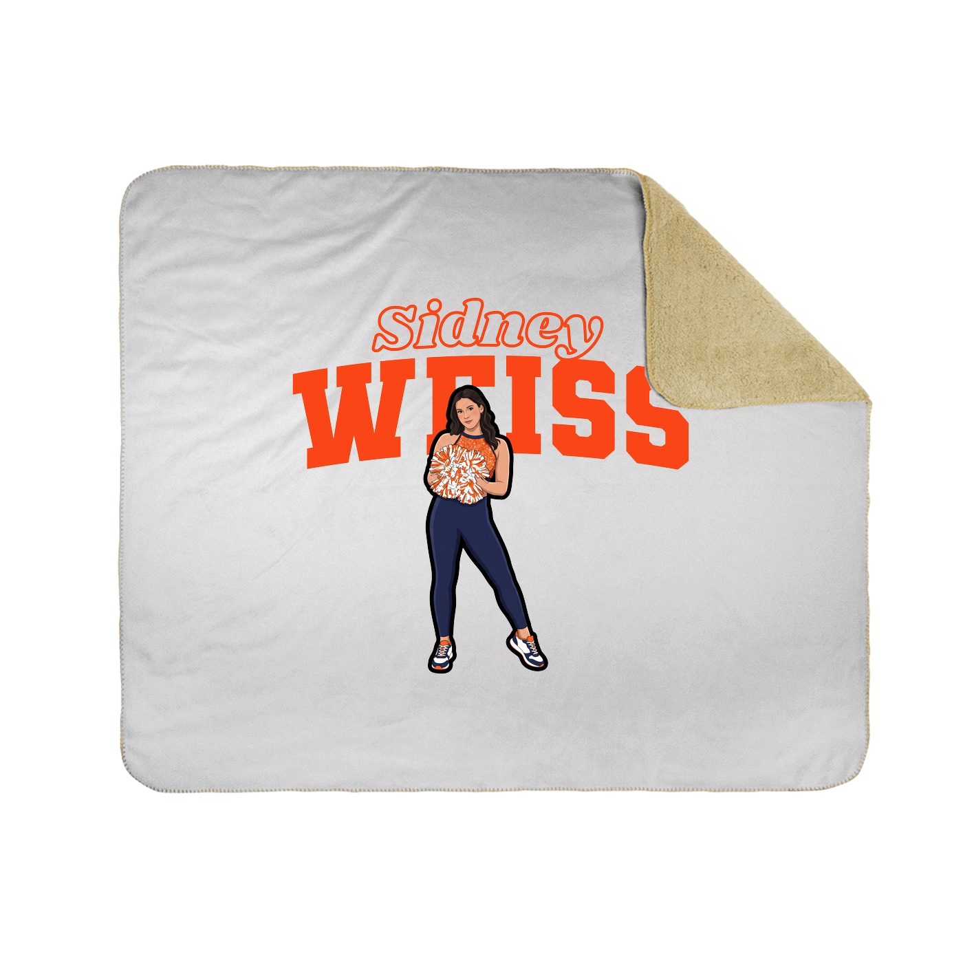 Throw Blanket — Name Arch in White