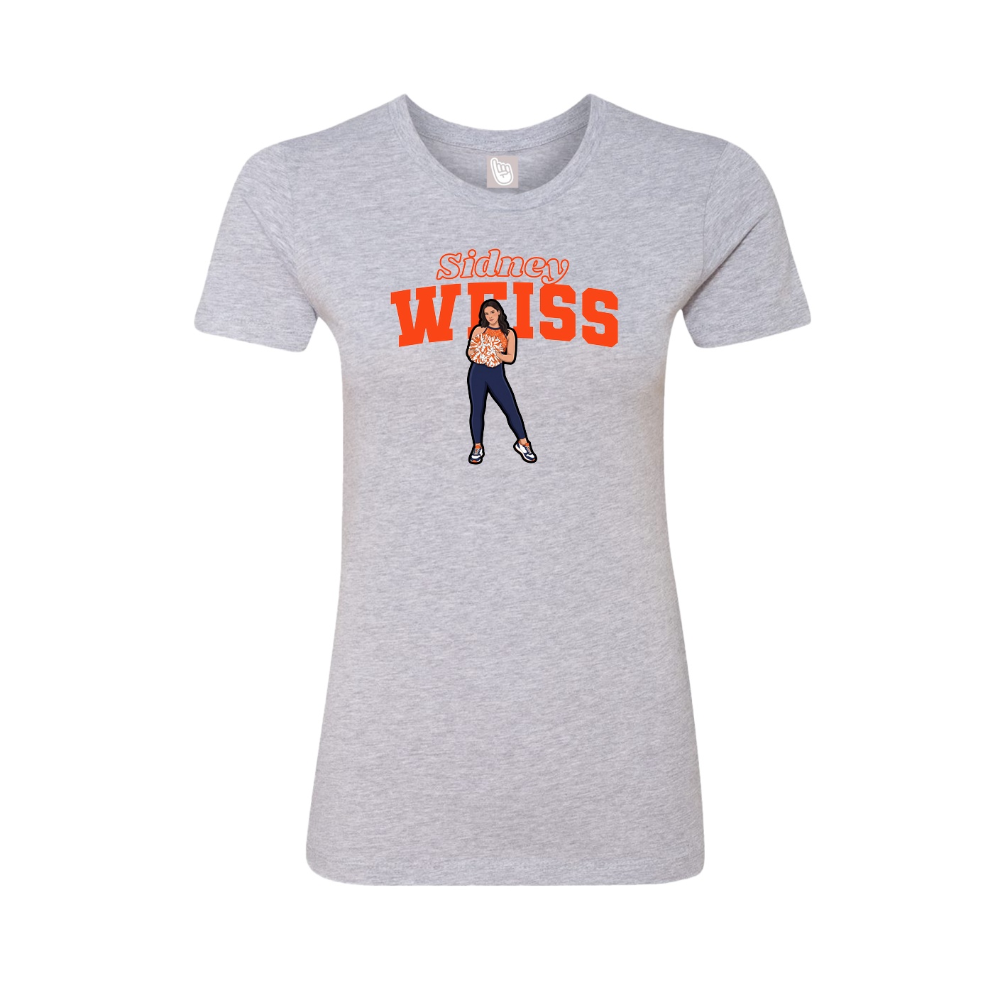 Fitted Women's Tee — Name Arch in Grey
