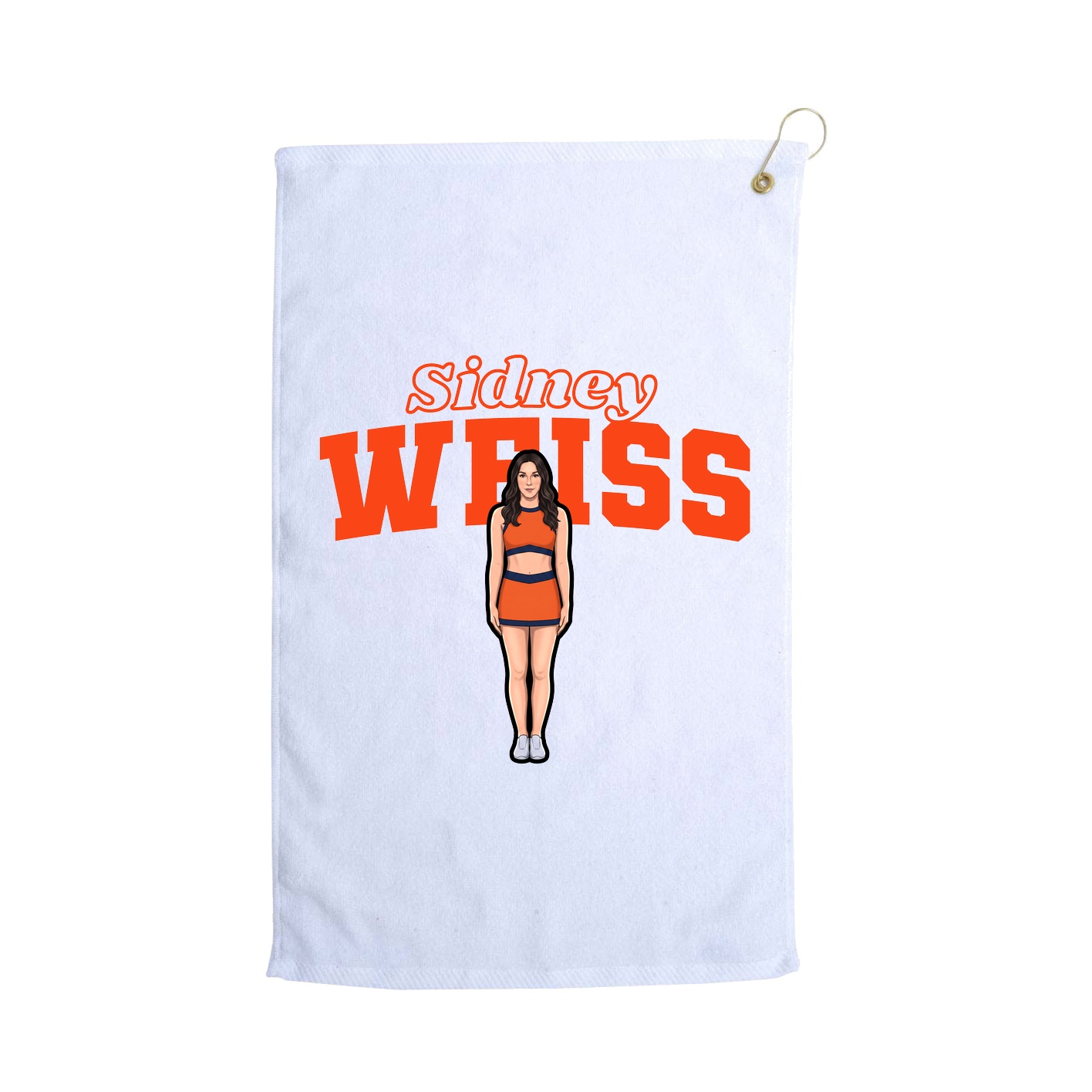Golf Towel — Name Arch in White