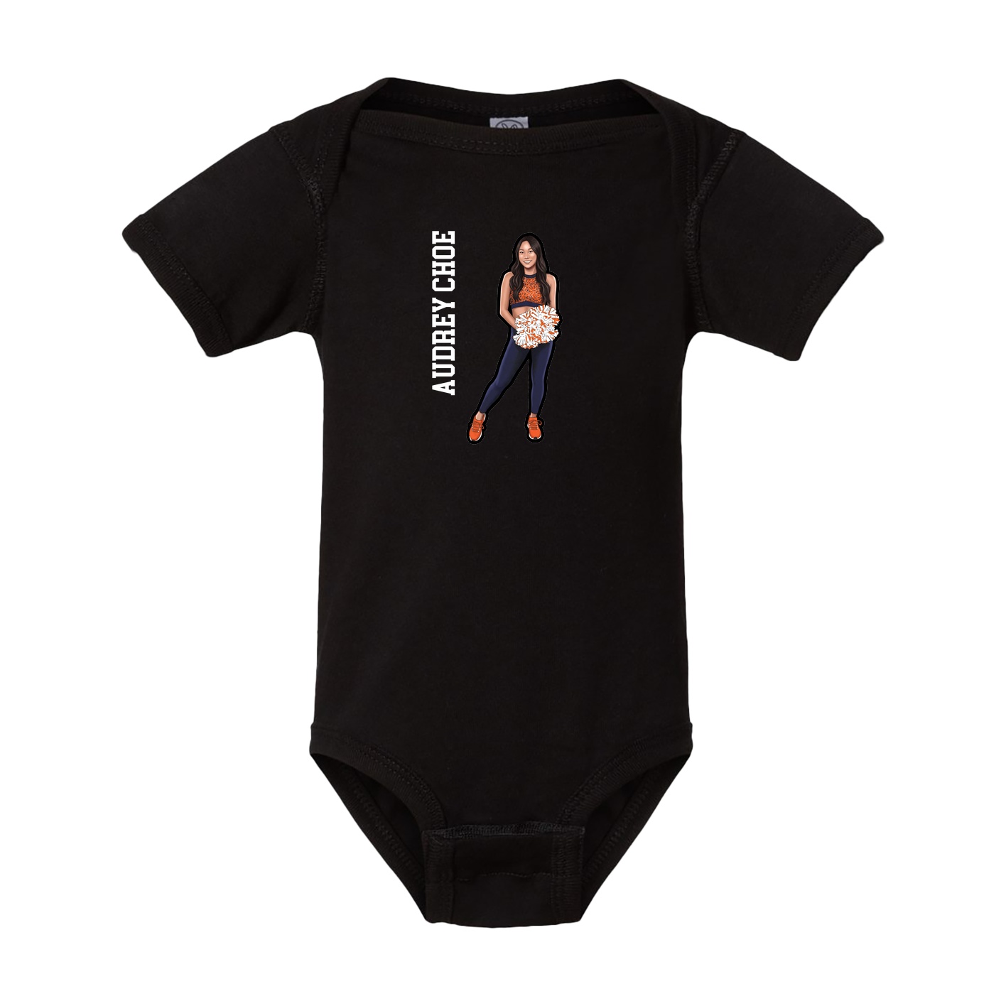 Baby Onesie — Name Vertical in Black