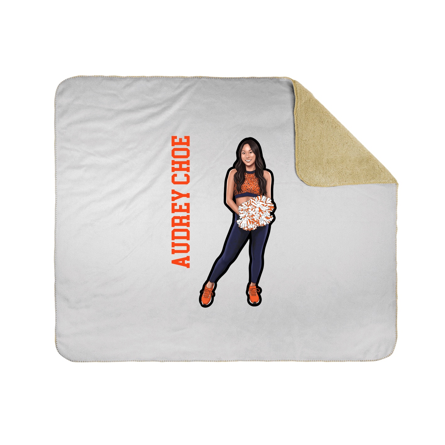 Throw Blanket — Name Vertical in White