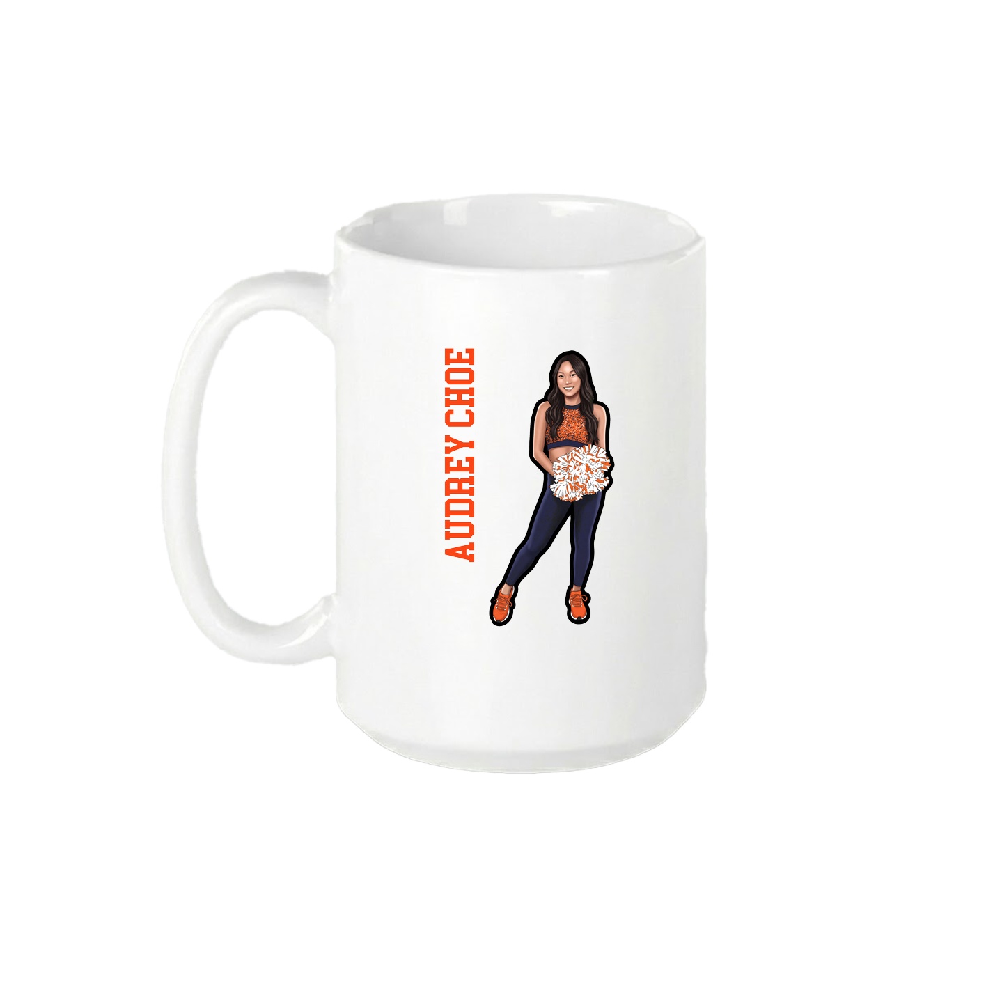 15oz Coffee Mug — Name Vertical in White