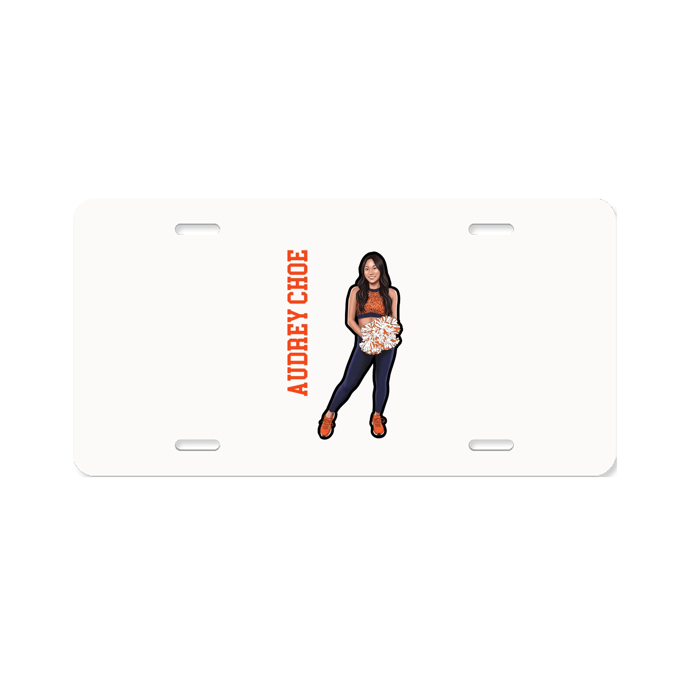 License Plate — Name Vertical in Classic