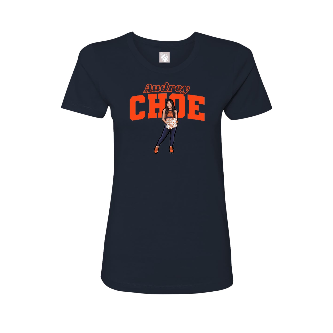Fitted Women's Tee — Name Arch in Navy