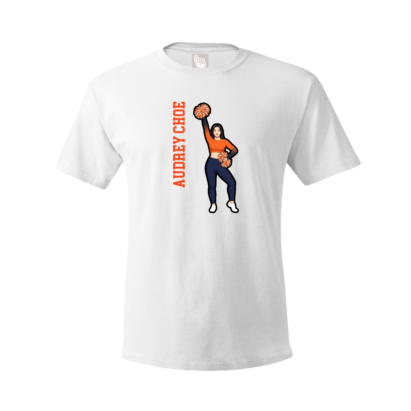 Youth Tee — Name Vertical in White