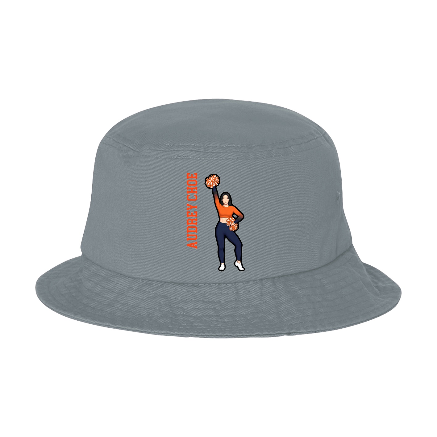 Bucket Cap — Name Vertical in Grey