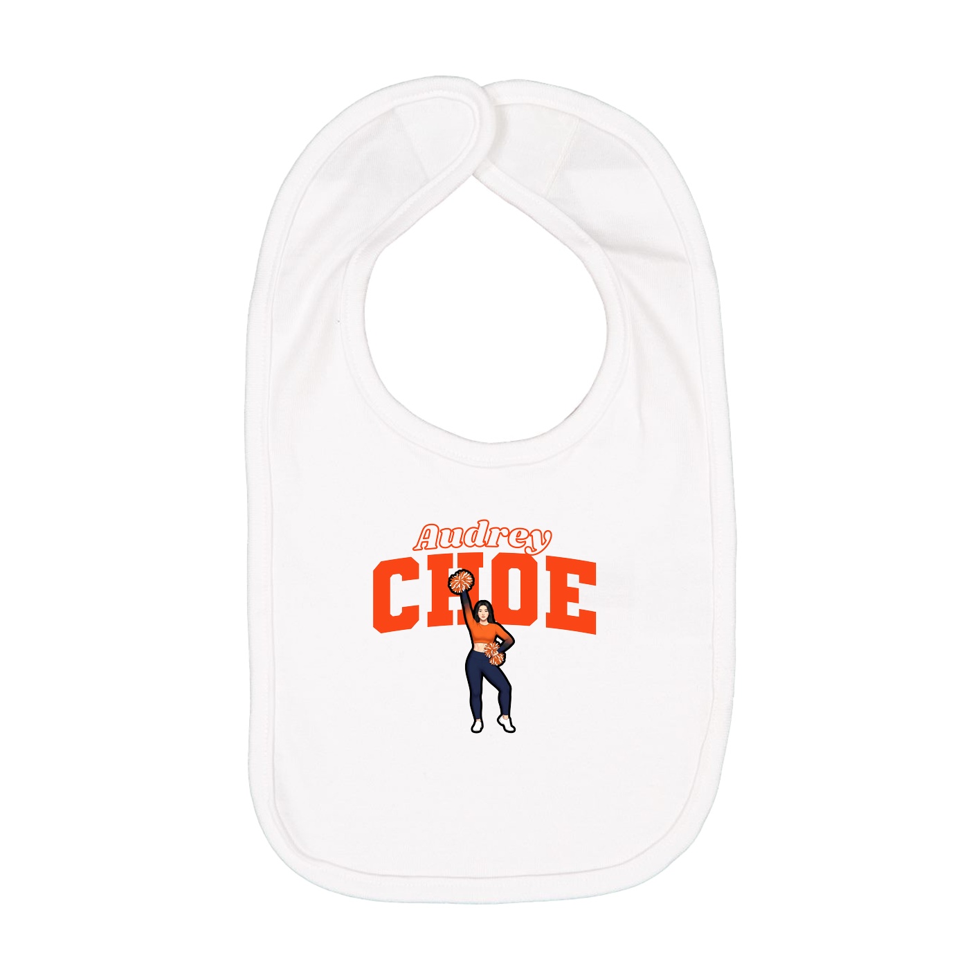 Infant Bib — Name Arch in White