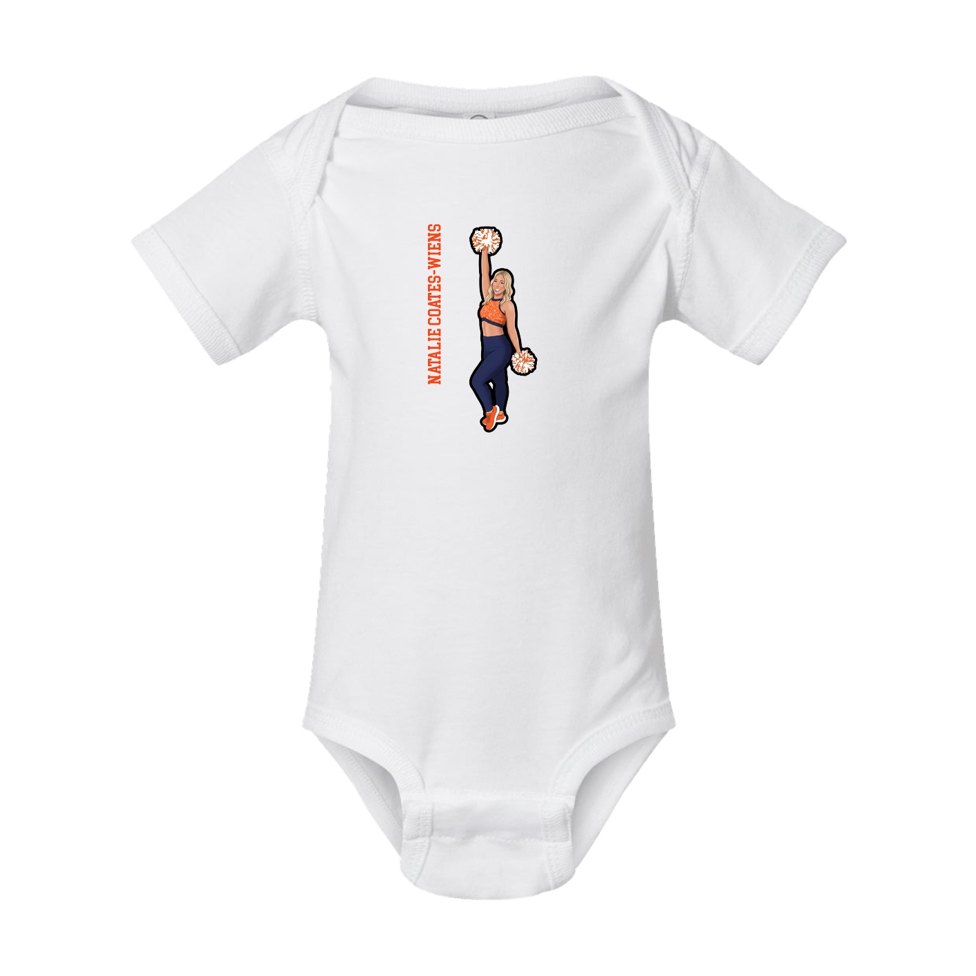 Baby Onesie — Name Vertical in White