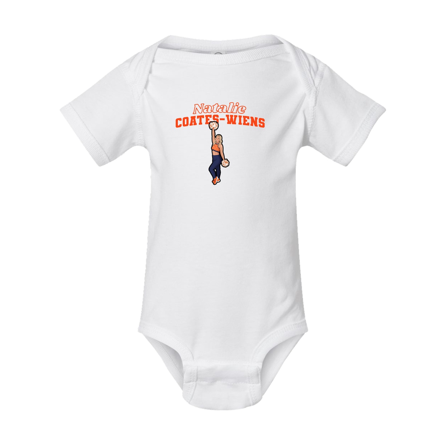 Baby Onesie — Name Arch in White