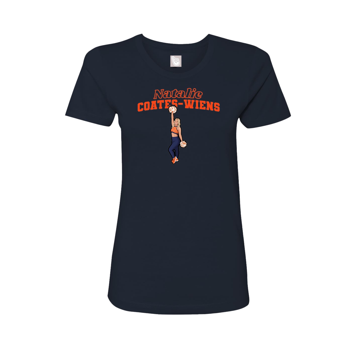 Fitted Women's Tee — Name Arch in Navy