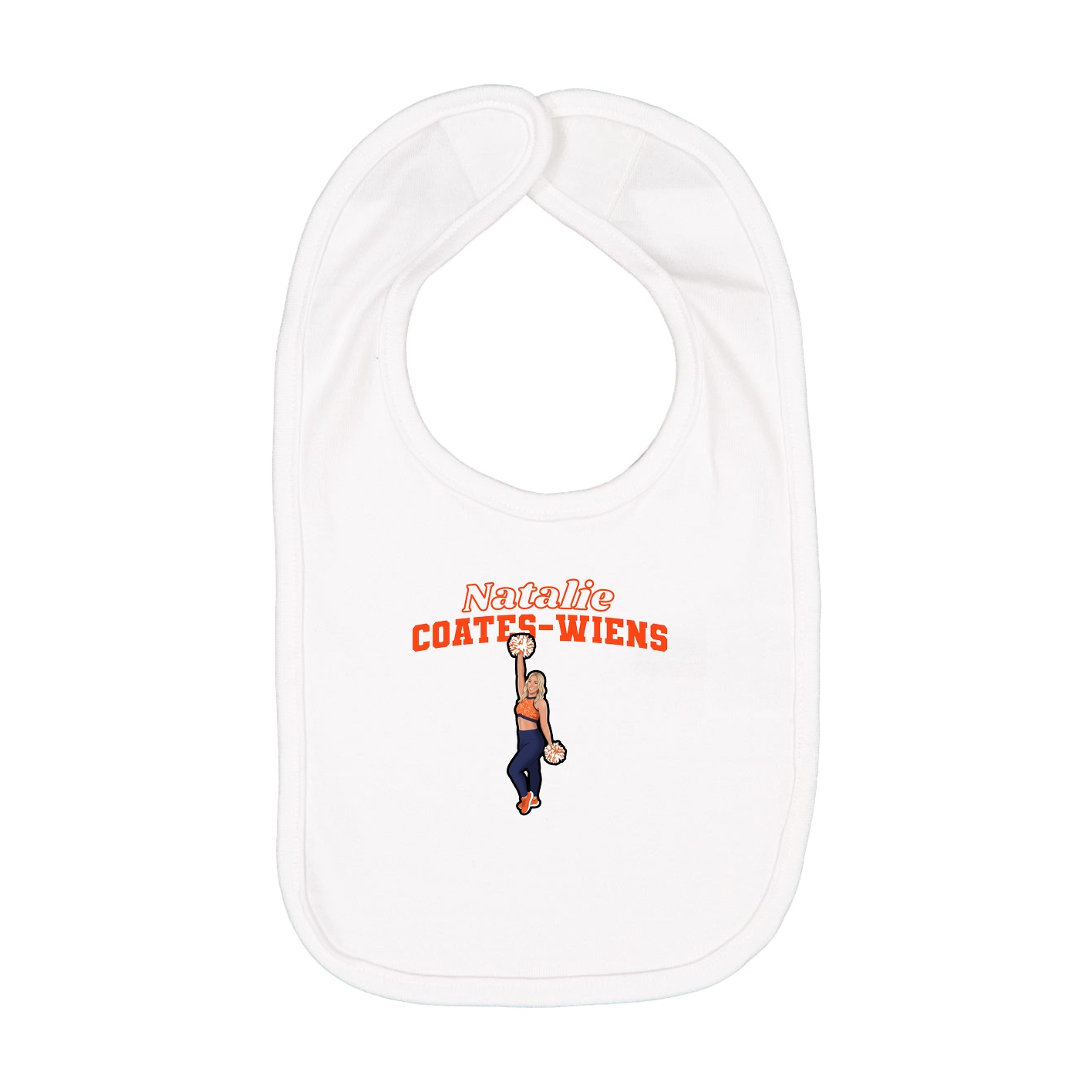 Infant Bib — Name Arch in White