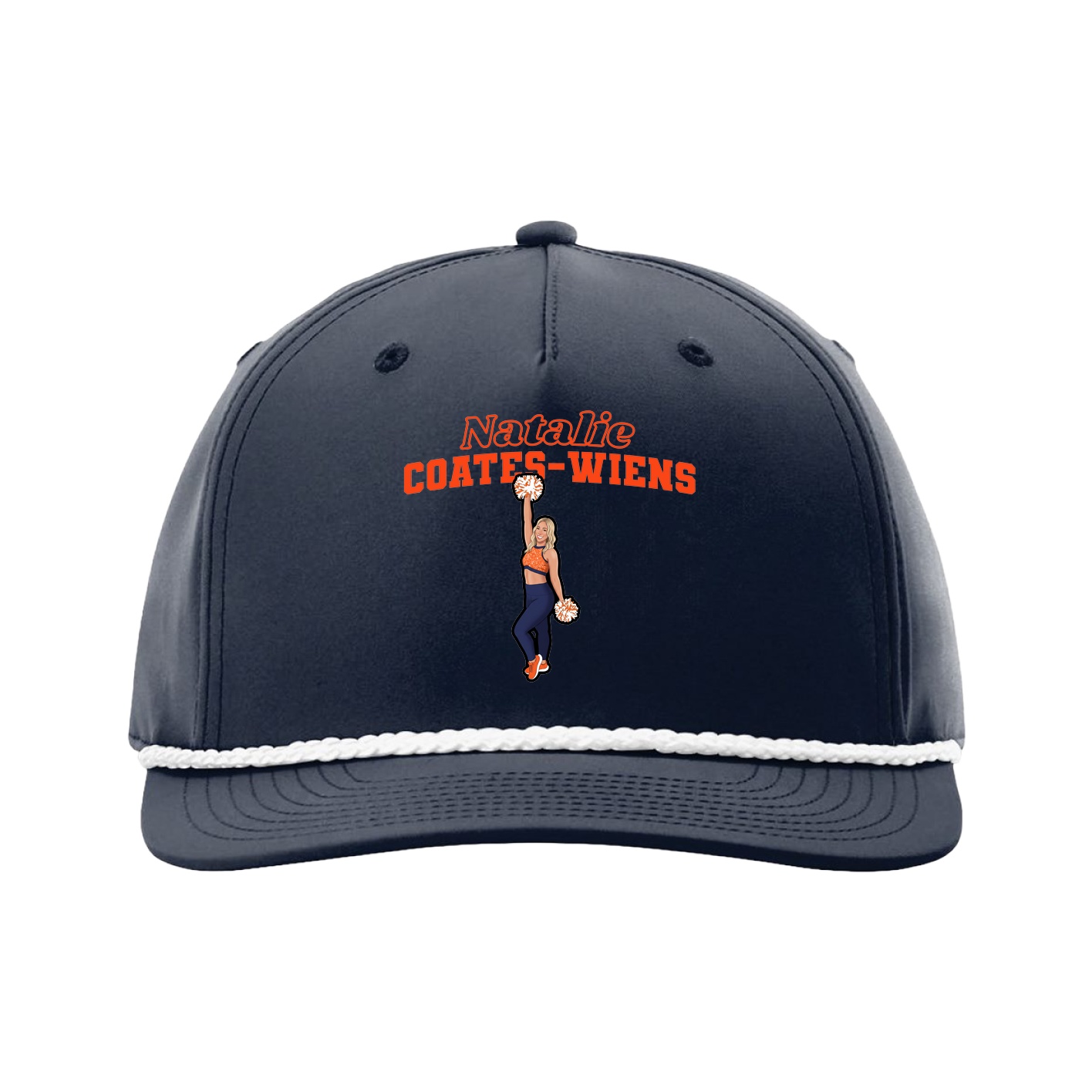 Five-Panel Classic Rope Cap — Name Arch in Navy