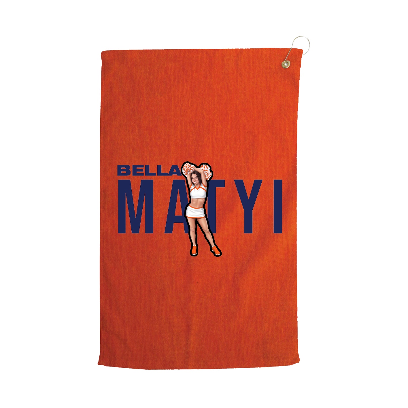 Golf Towel — Player Name in Orange