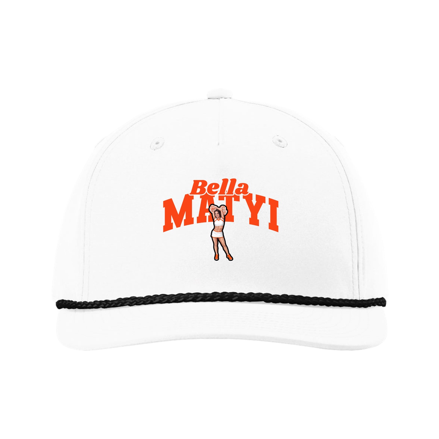 Five-Panel Classic Rope Cap — Signature Arch in White