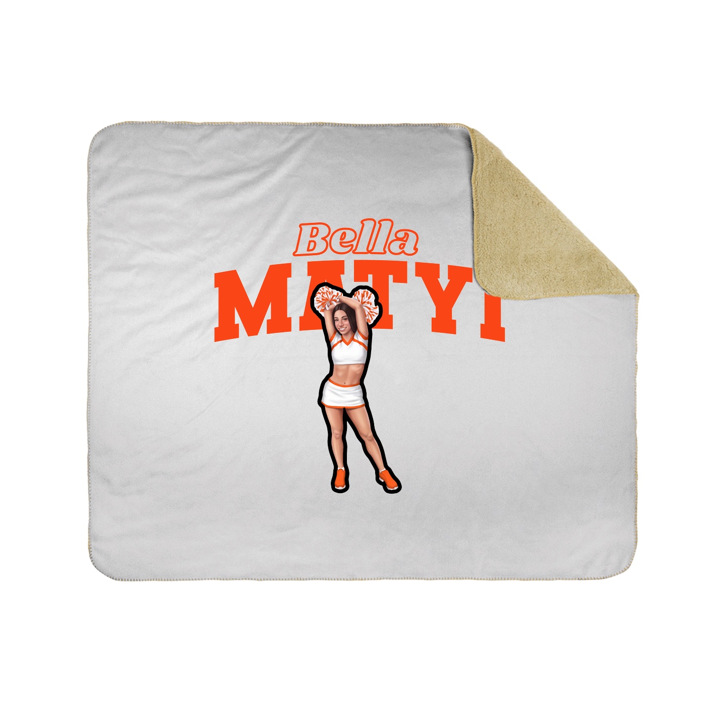 Throw Blanket — Name Arch in White