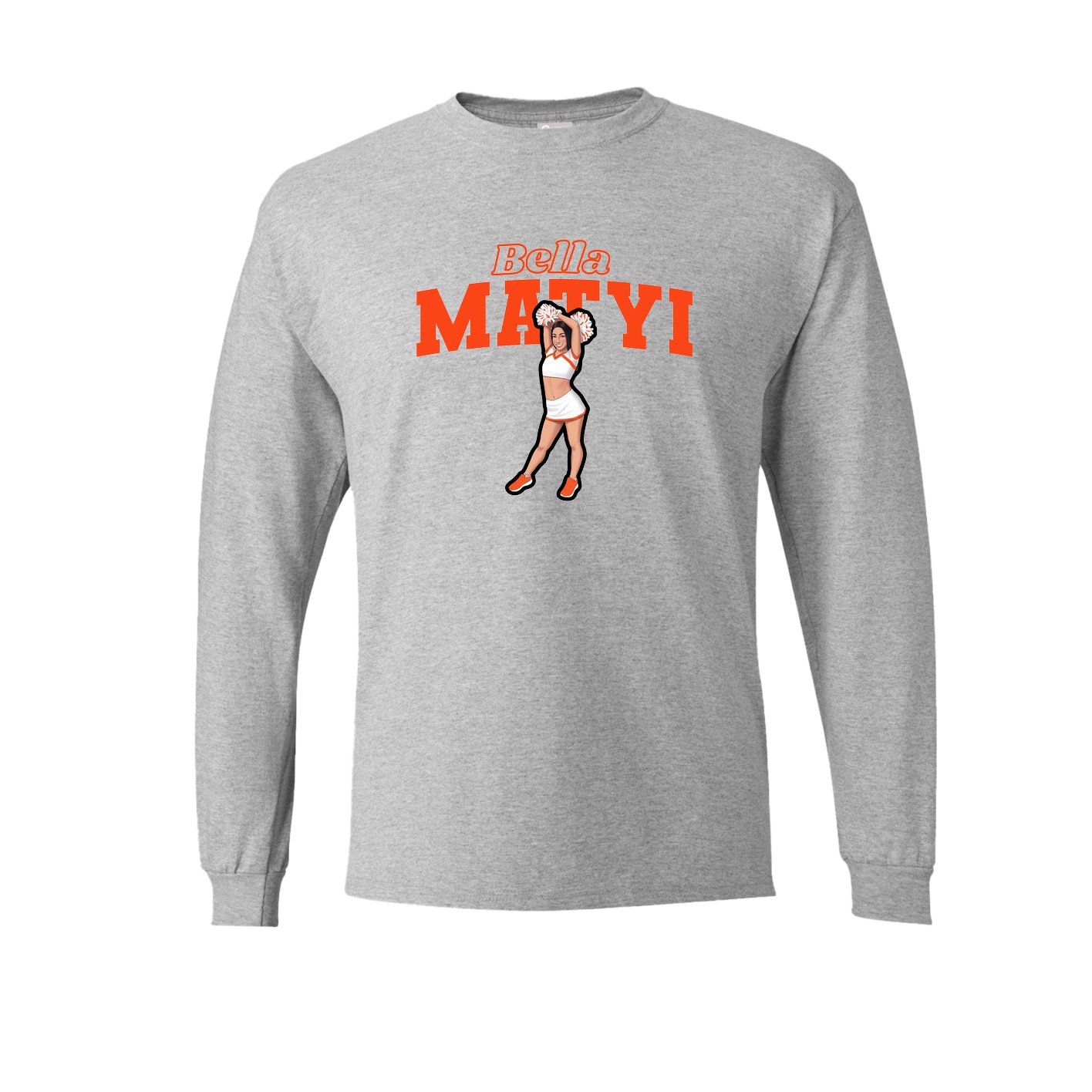 Long Sleeve Tee — Name Arch in Grey