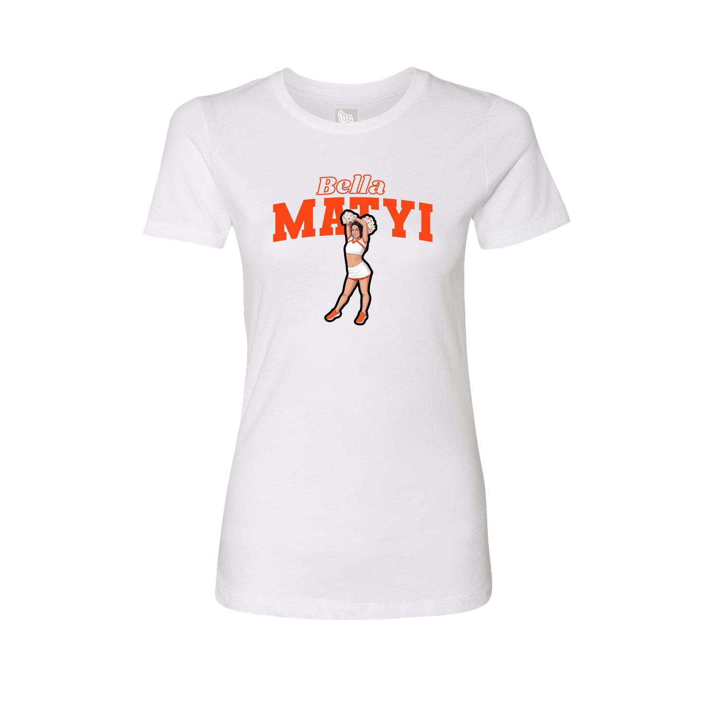 Fitted Women's Tee — Name Arch in White