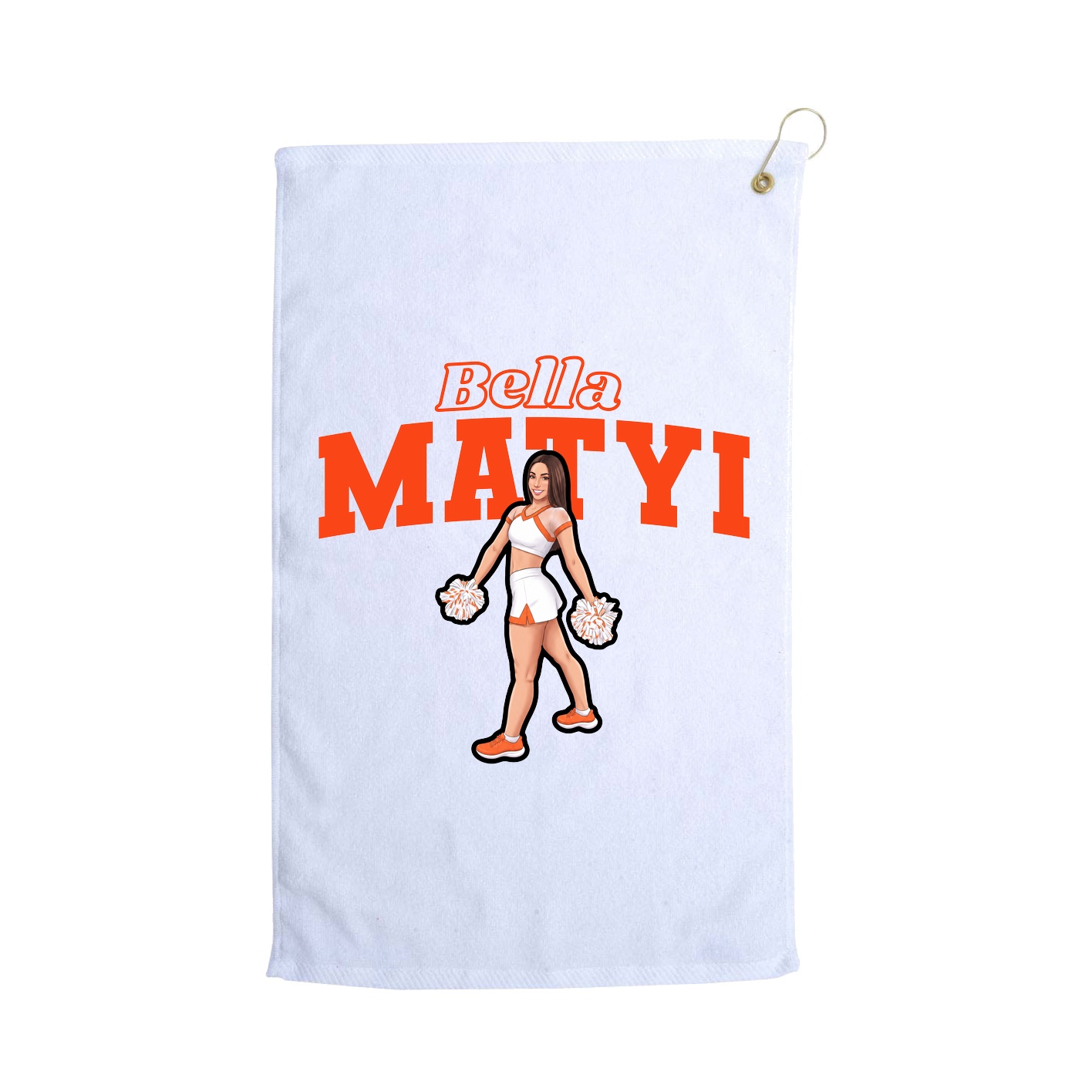 Golf Towel — Name Arch in White