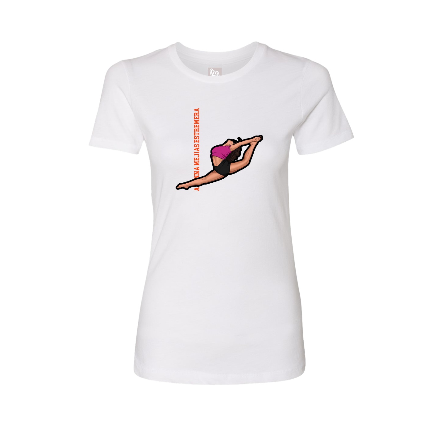 Fitted Women's Tee — Name Vertical in White