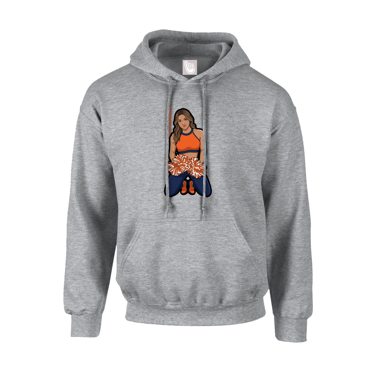 Youth Hoodie — Name Vertical in Grey