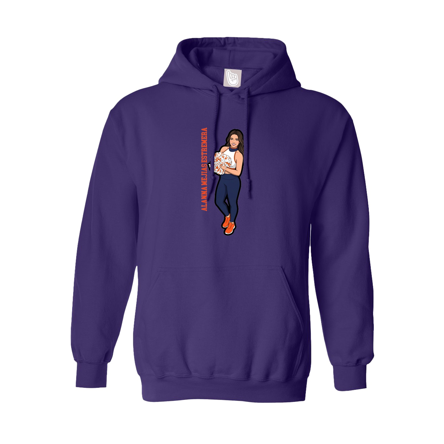 Youth Hoodie — Name Vertical in Purple
