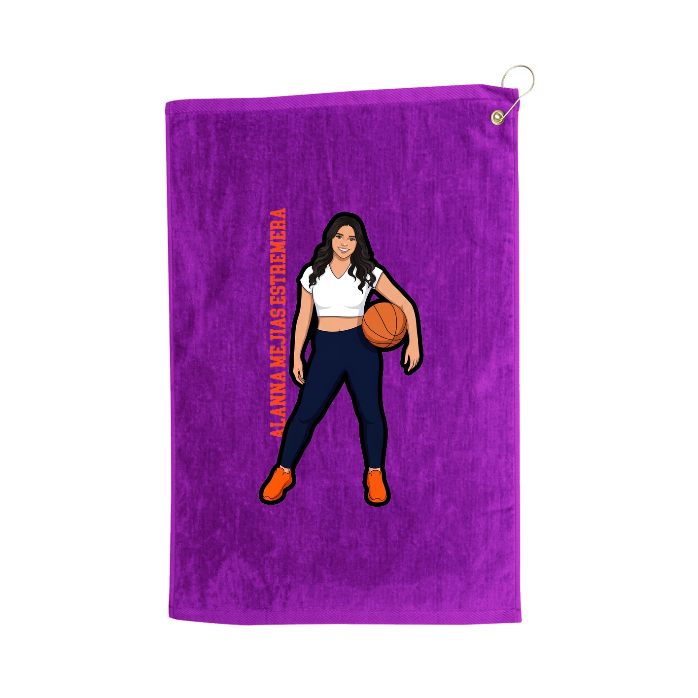 Golf Towel — Name Vertical in Purple