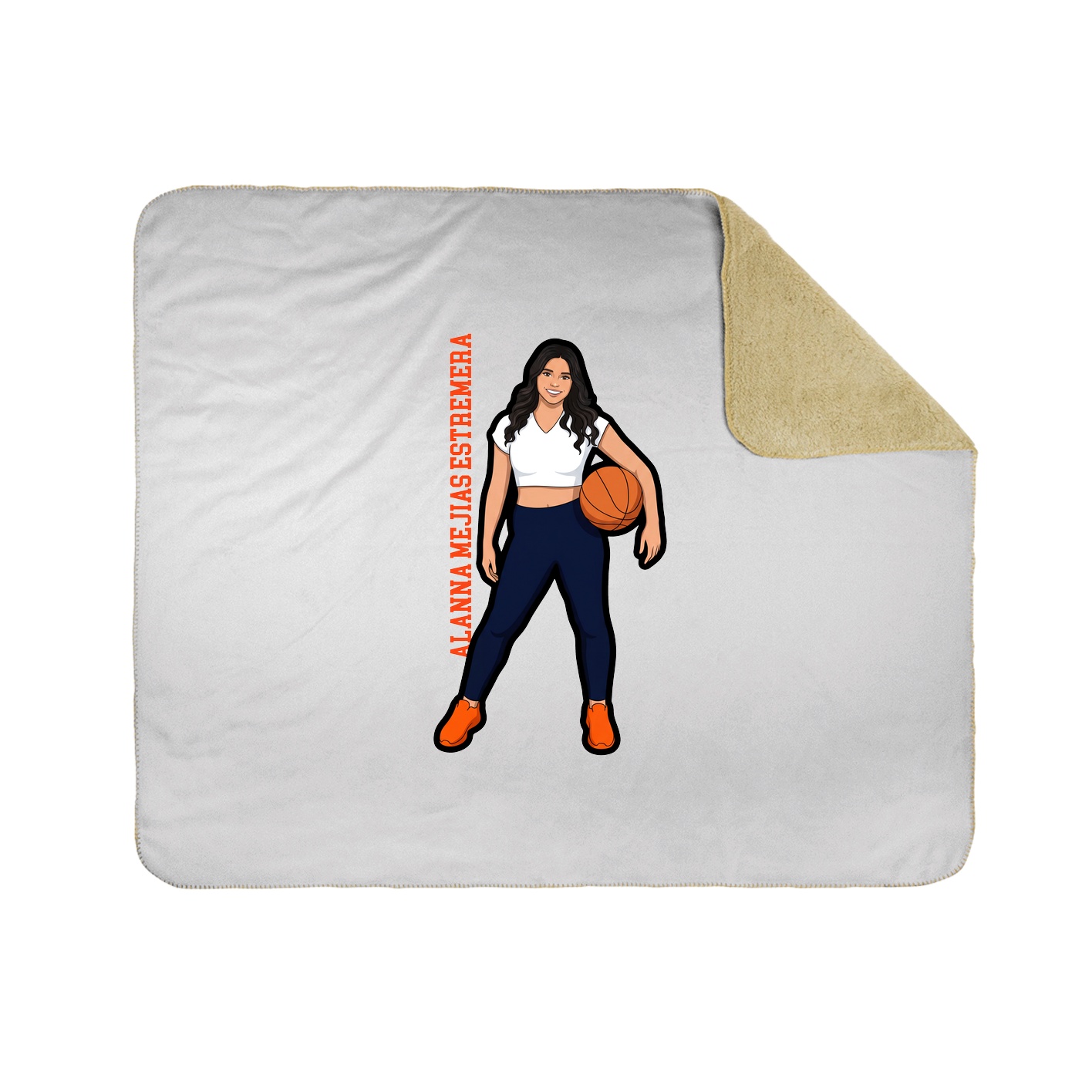 Throw Blanket — Name Vertical in White