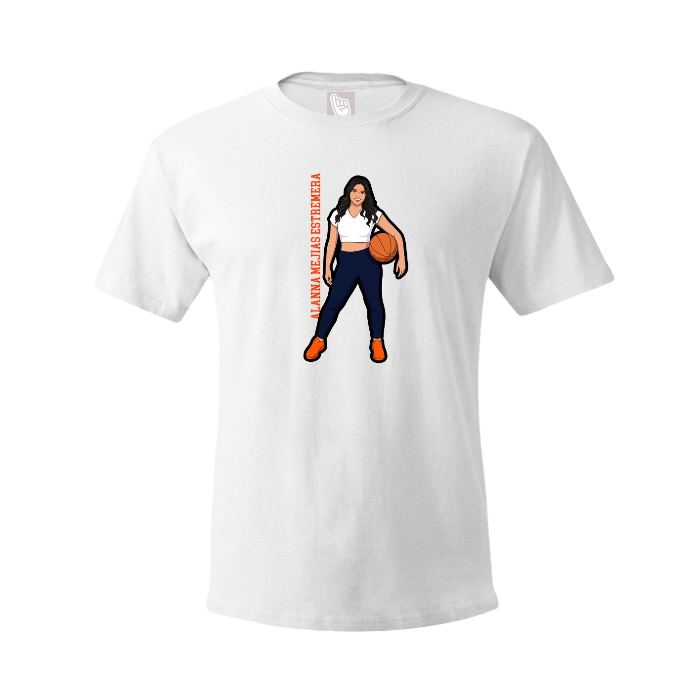 Youth Tee — Name Vertical in White