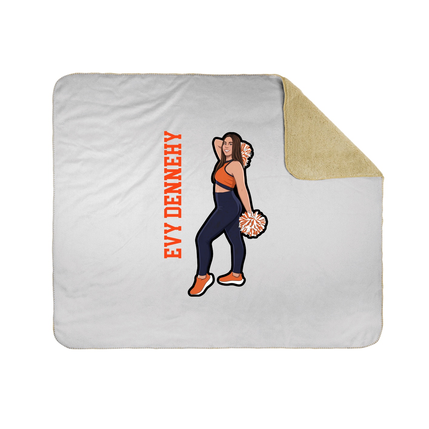 Throw Blanket — Name Vertical in White