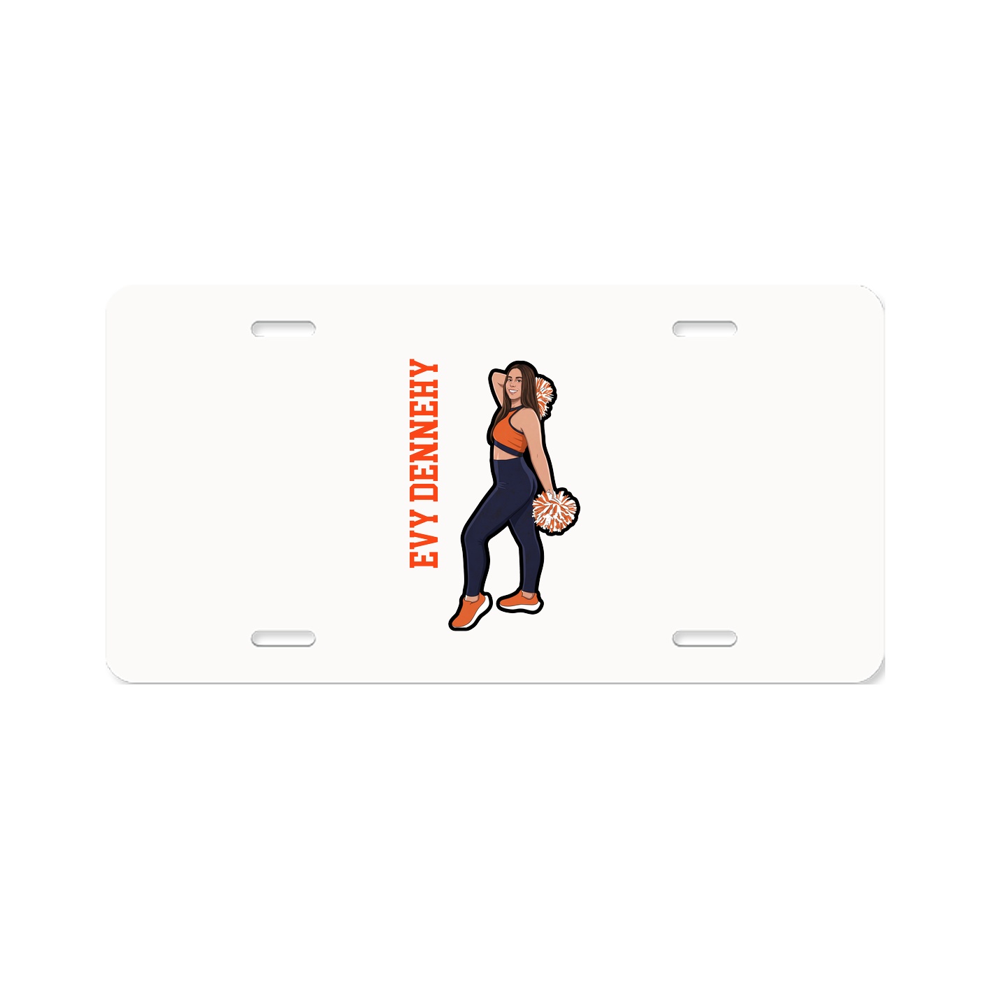 License Plate — Name Vertical in Classic