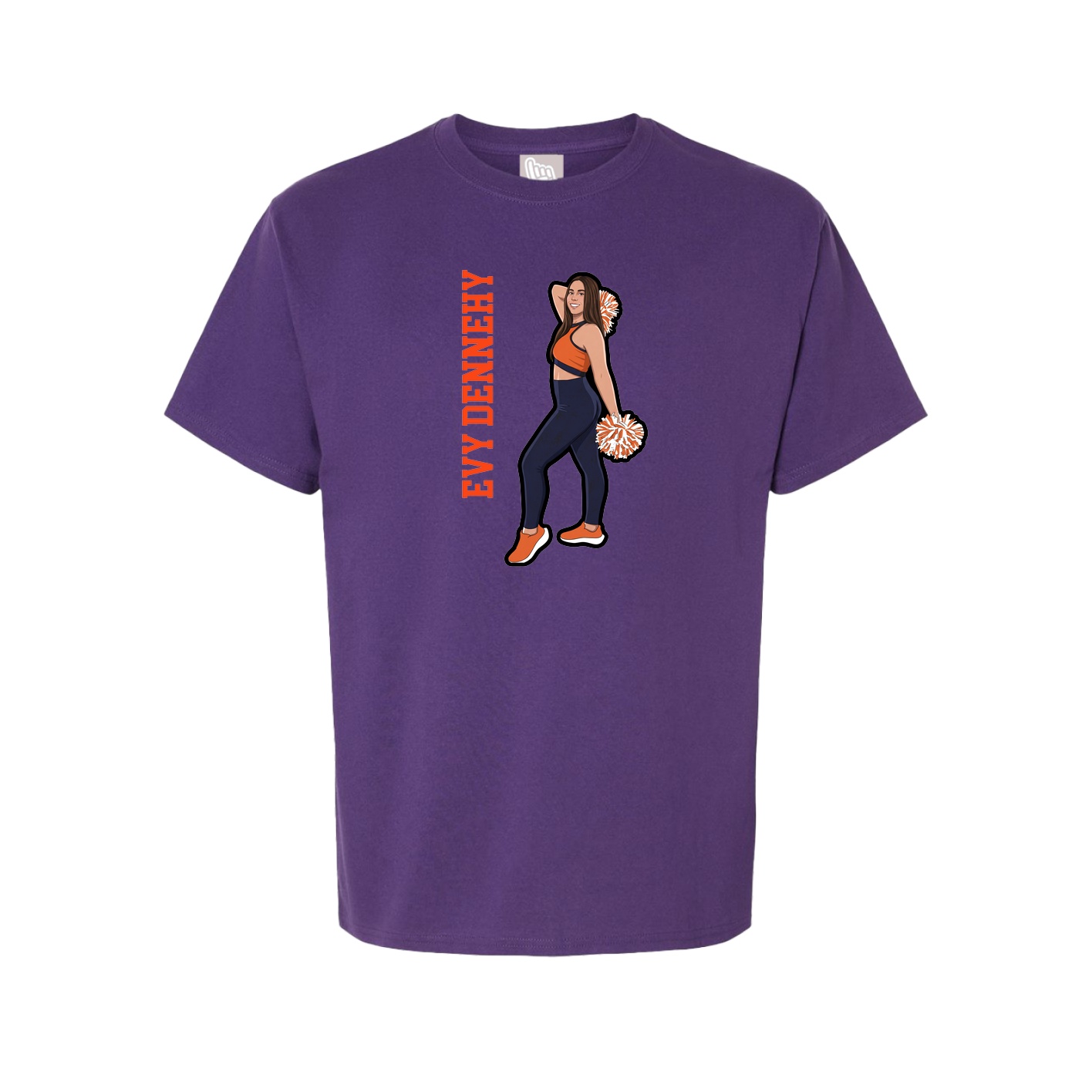 Youth Tee — Name Vertical in Purple