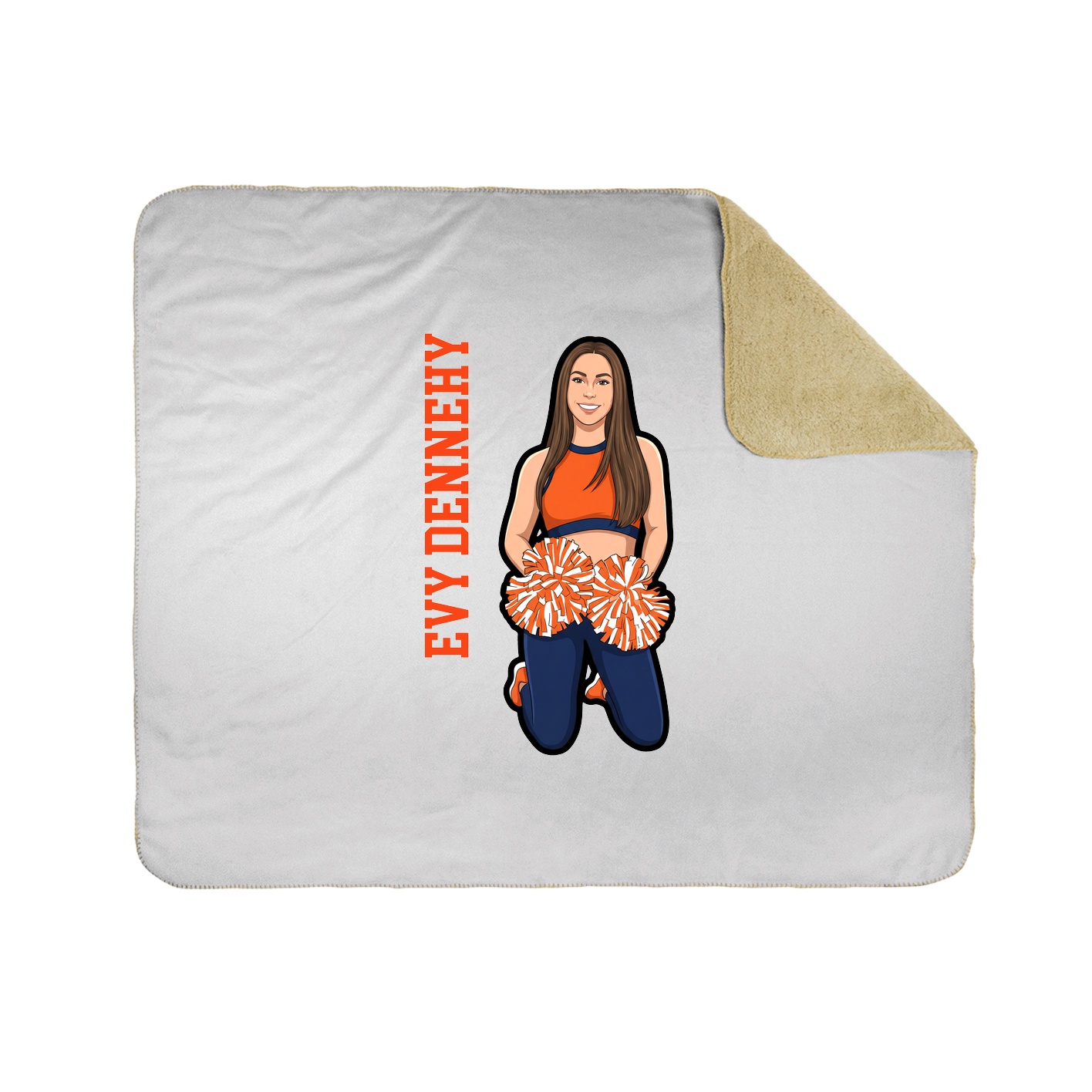 Throw Blanket — Name Vertical in White