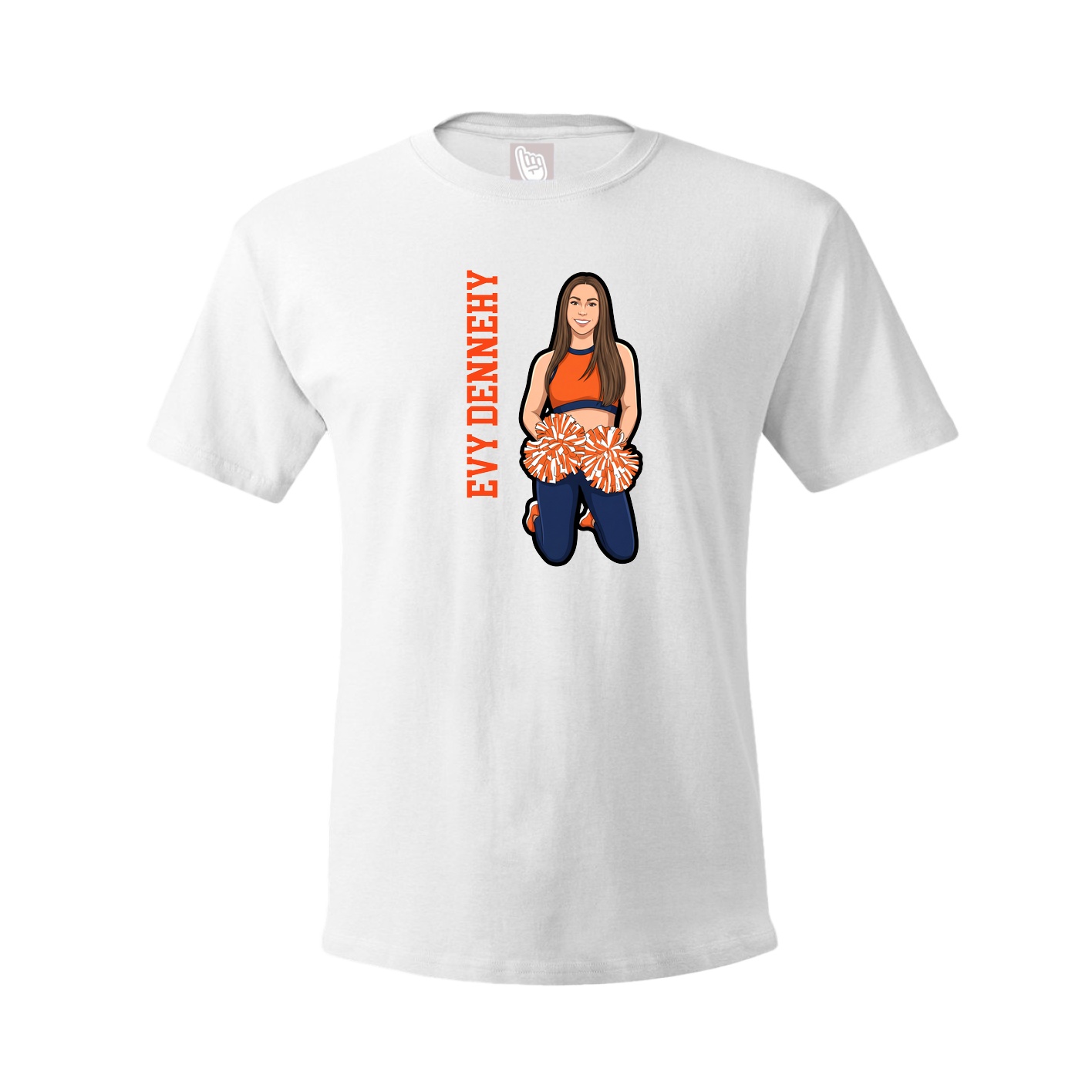 Youth Tee — Name Vertical in White