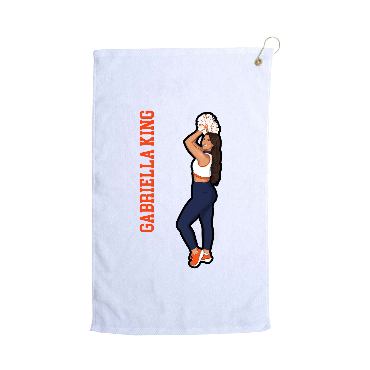Golf Towel — Name Vertical in White