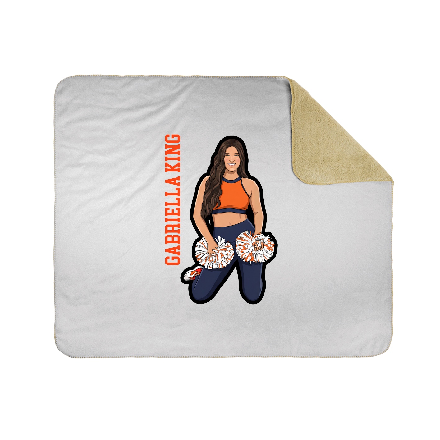 Throw Blanket — Name Vertical in White