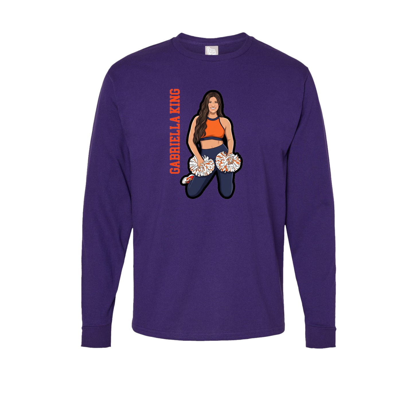 Long Sleeve Tee — Name Vertical in Purple