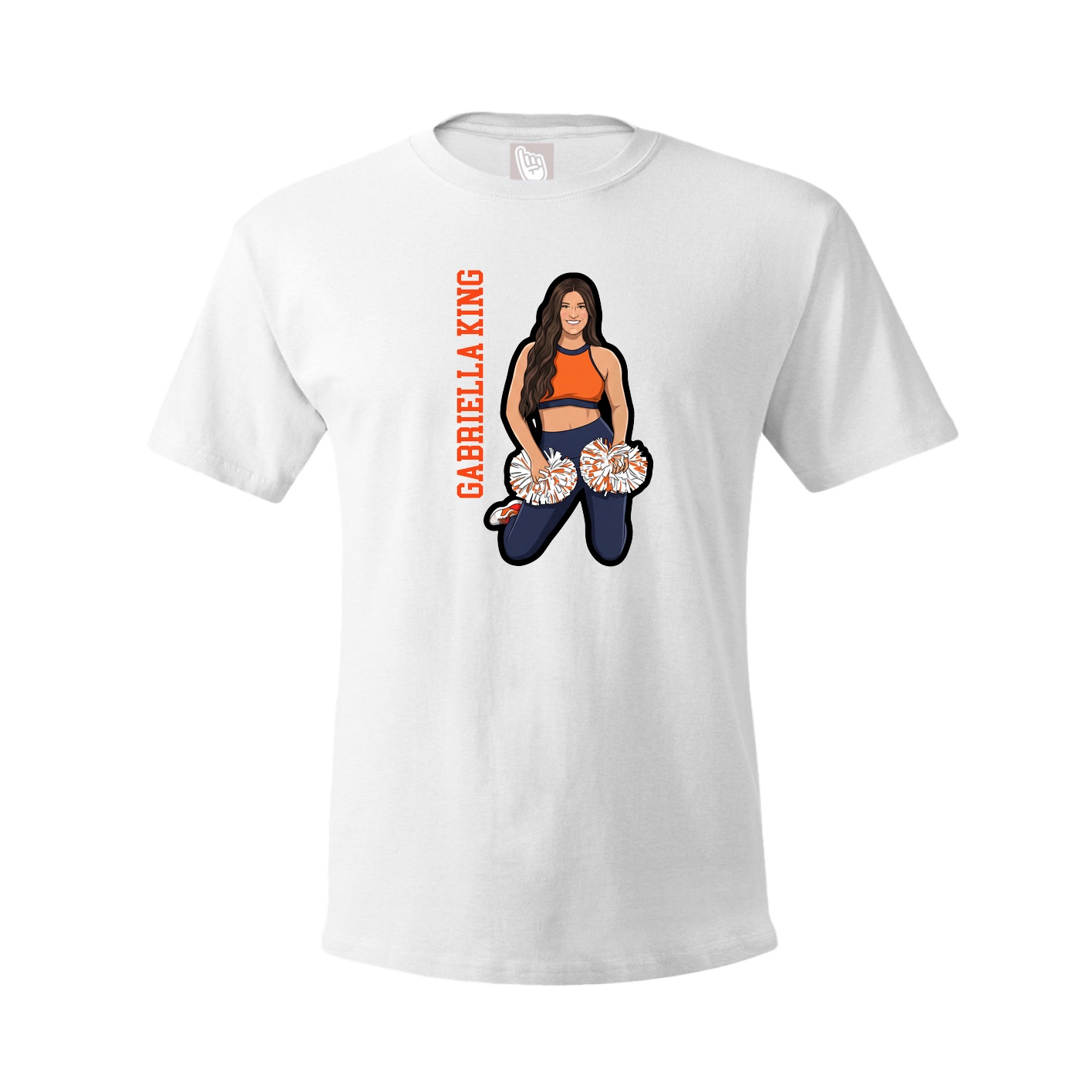 Youth Tee — Name Vertical in White