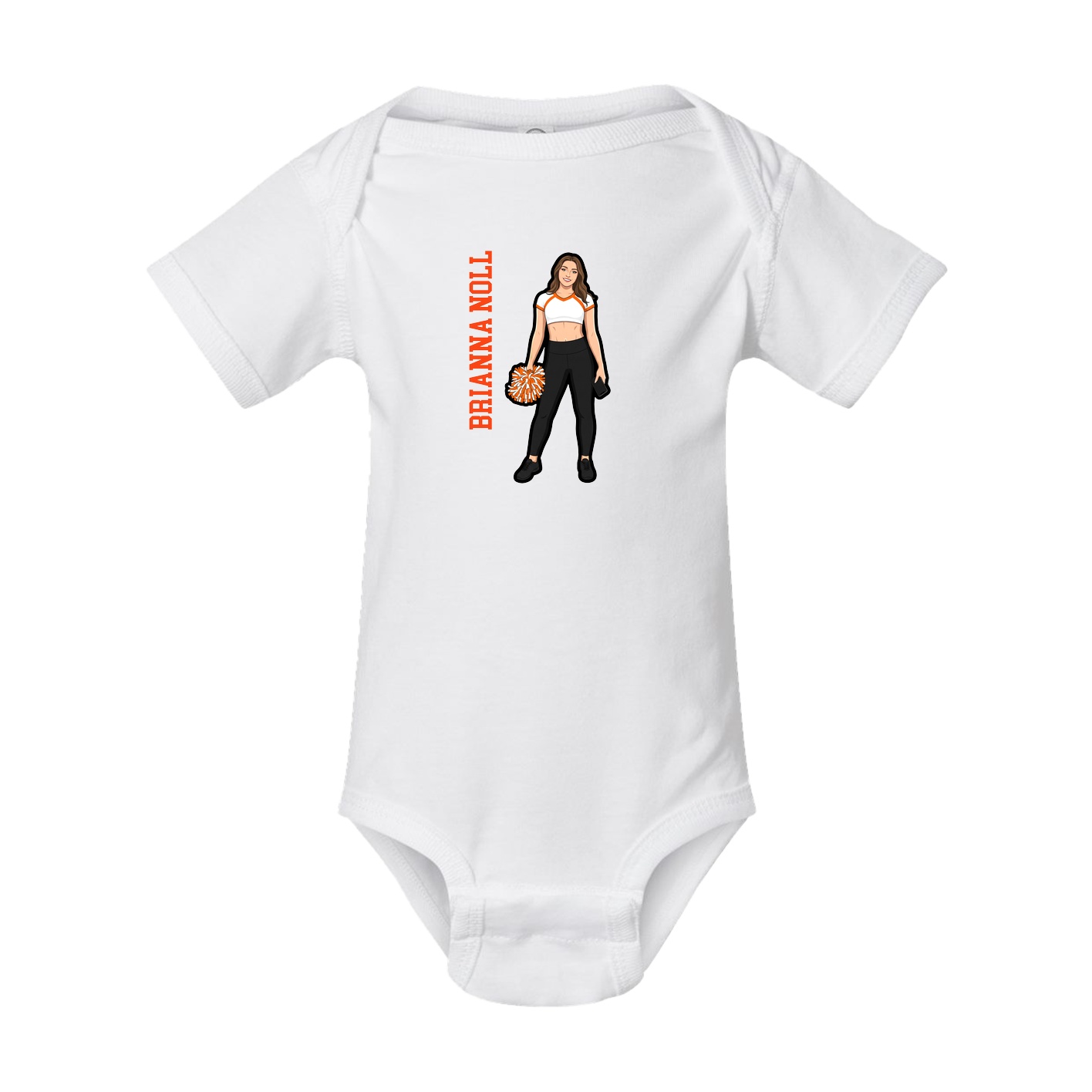 Baby Onesie — Name Vertical in White