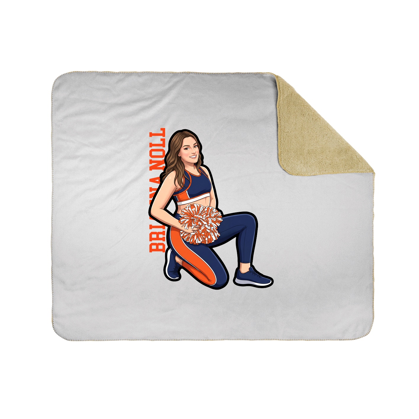 Throw Blanket — Name Vertical in White