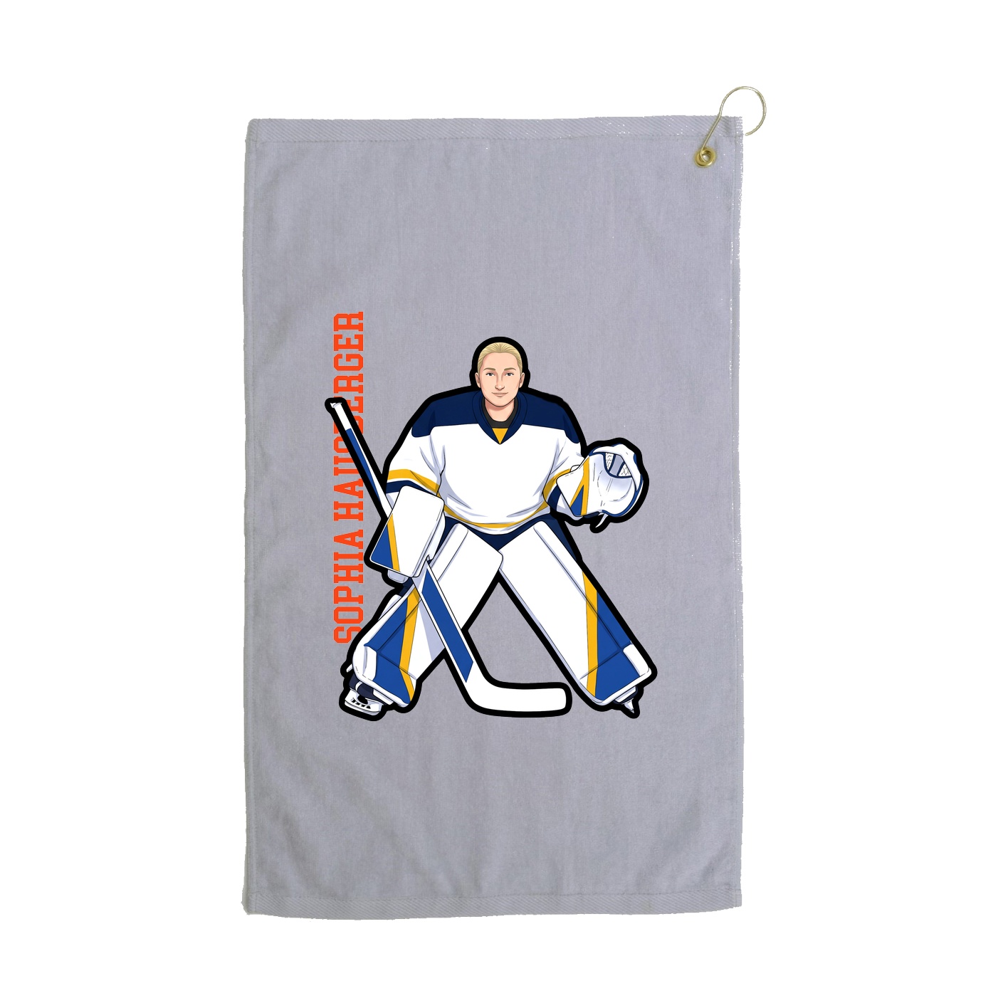 Golf Towel — Name Vertical in Grey