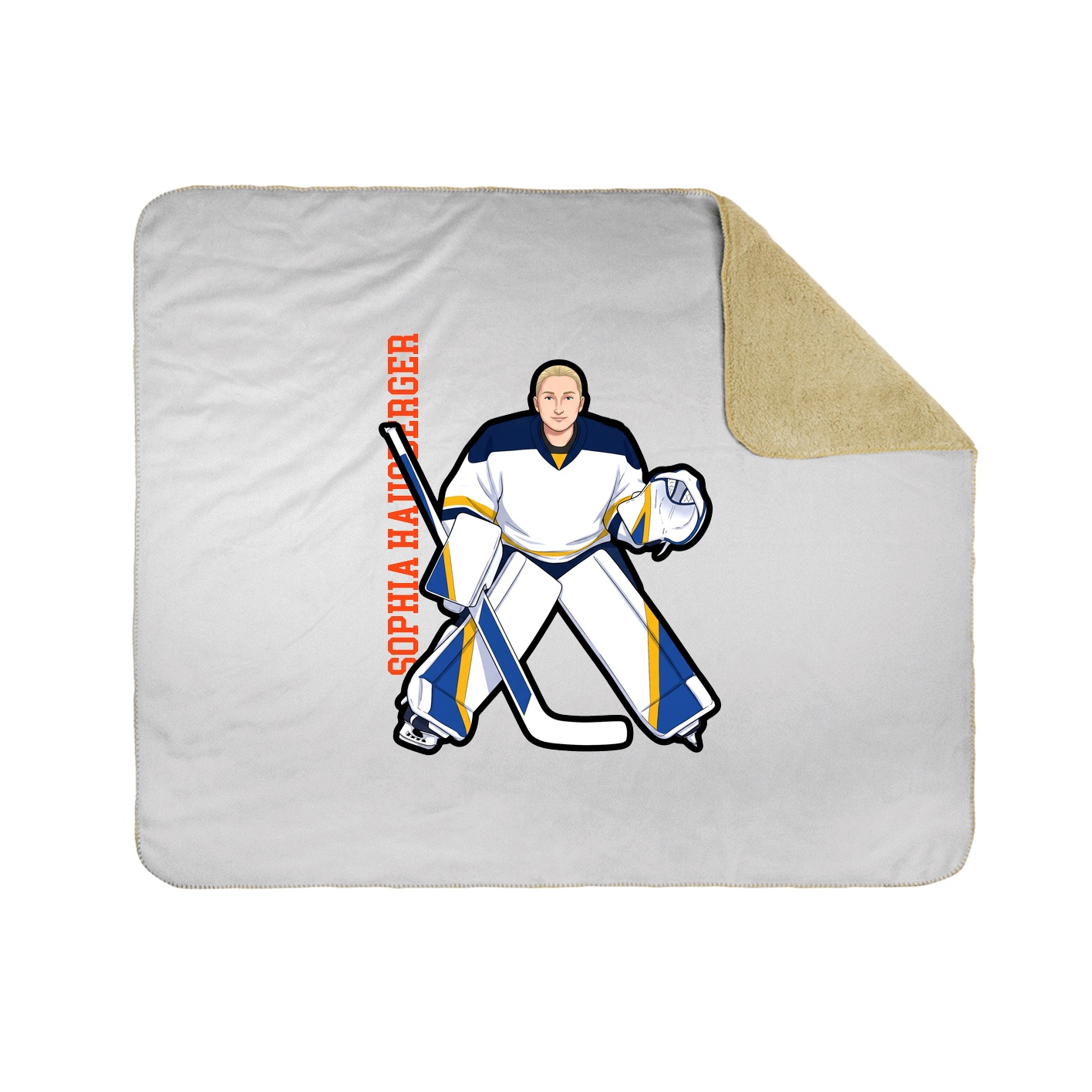 Throw Blanket — Name Vertical in White
