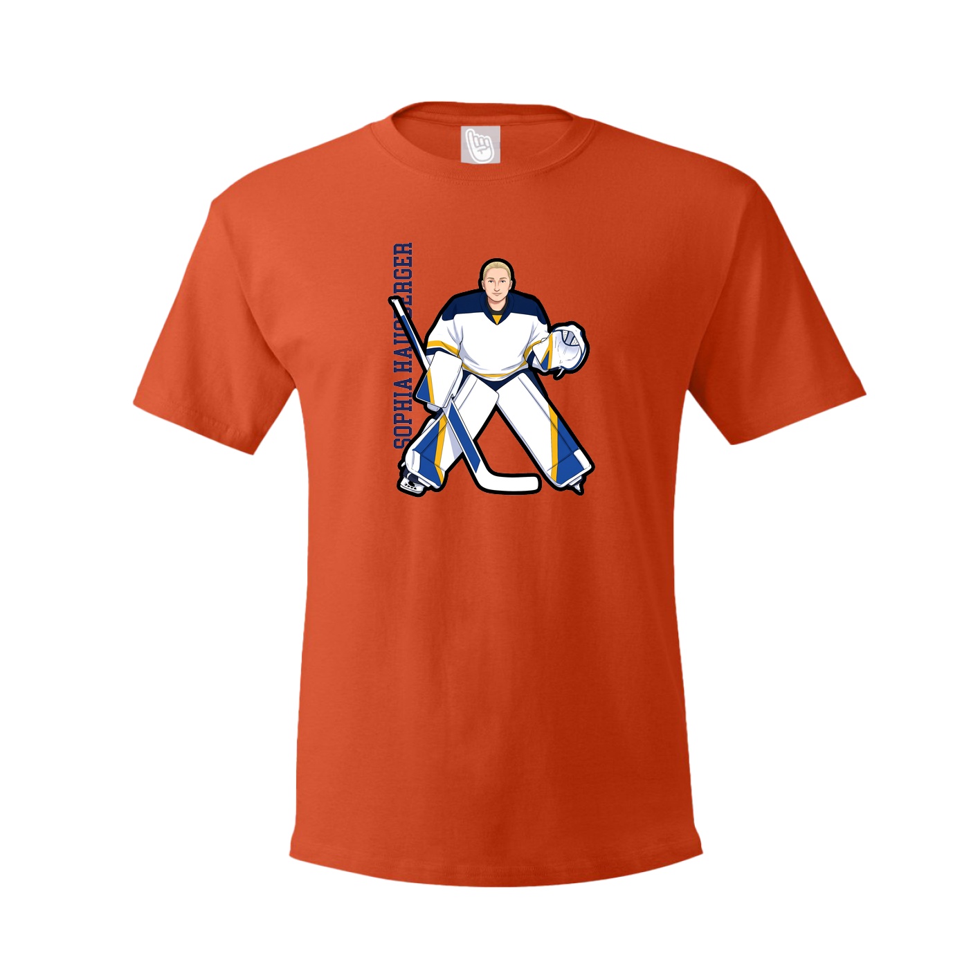 Tee — Name Vertical in Orange